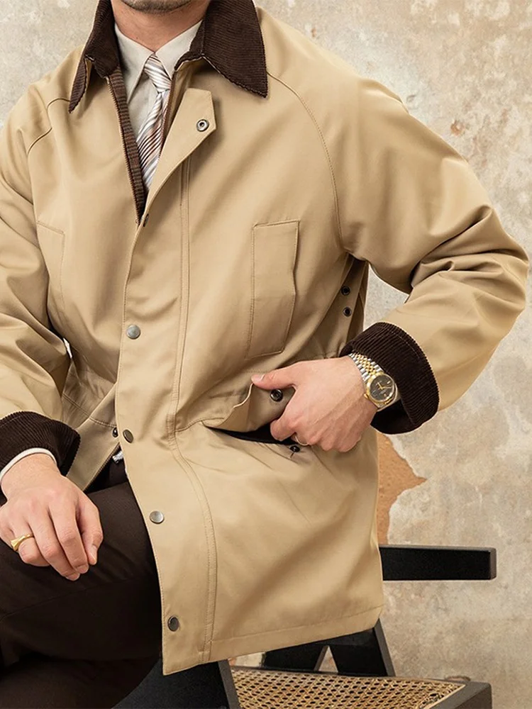 Mr. Deer Tee Retro Khaki Waterproof Windbreaker Jaet Autumn Winter Casual Men's Corduroy Collar Ele Sle Faionable...
Mr. Deer Tee Retro Khaki Waterproof Windbreaker Jaet Autumn Winter Casual Men's Corduroy Collar Ele Sle Faionable...