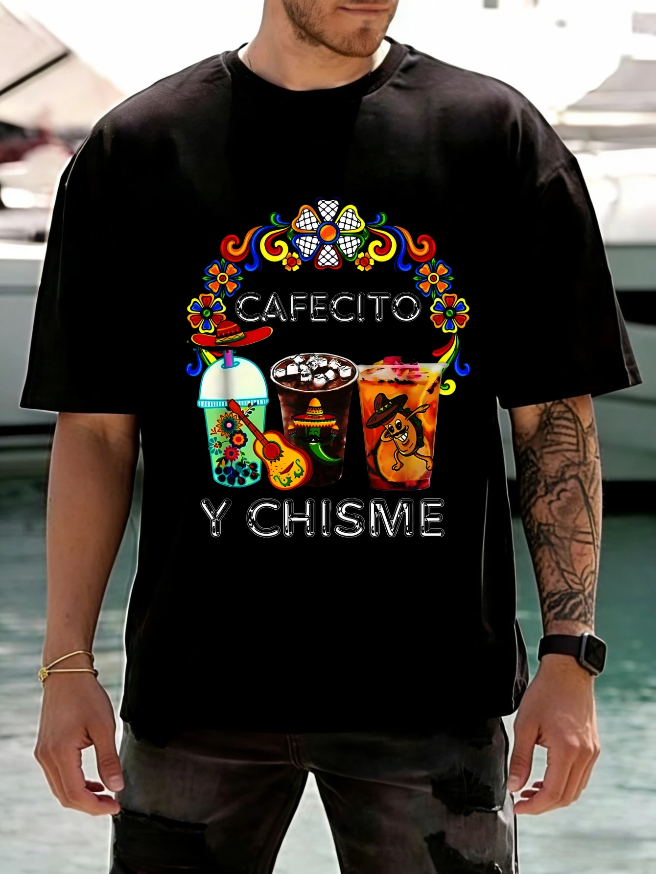 Men’s Cotton Short Sleeve Tshirt Graphic Printed “Cafecito Y Chisme” Funny Regular Fit Tshirt Casual Summer Daily Wear
Men’s Cotton Short Sleeve Tshirt Graphic Printed “Cafecito Y Chisme” Funny Regular Fit Tshirt Casual Summer Daily Wear