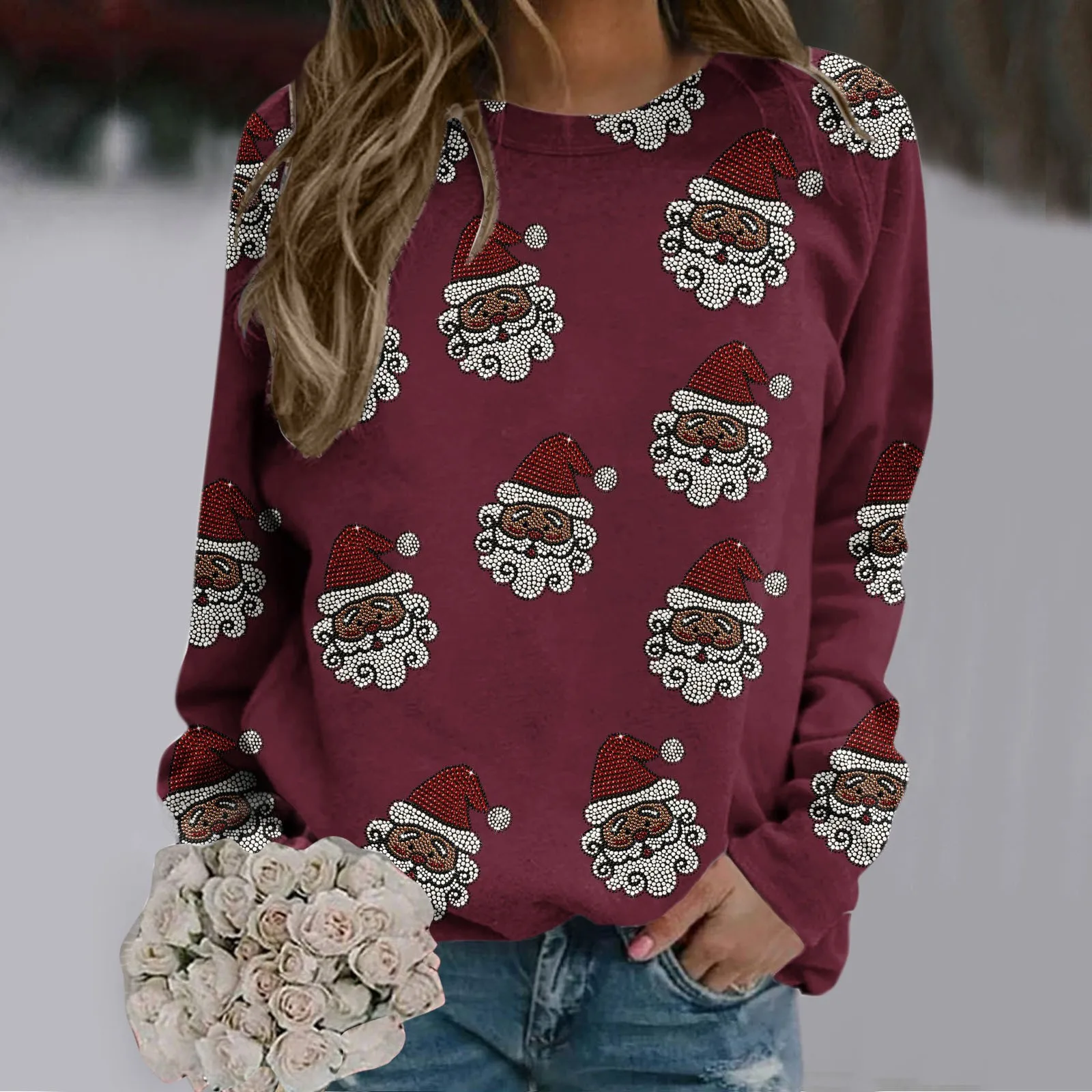 Lightweight Fleece Top Women Women Christmas Round Neck Holiday Long Sleeve Snowflake Snowman Santa Drop Shoulder Women Blouses
Lightweight Fleece Top Women Women Christmas Round Neck Holiday Long Sleeve Snowflake Snowman Santa Drop Shoulder Women Blouses