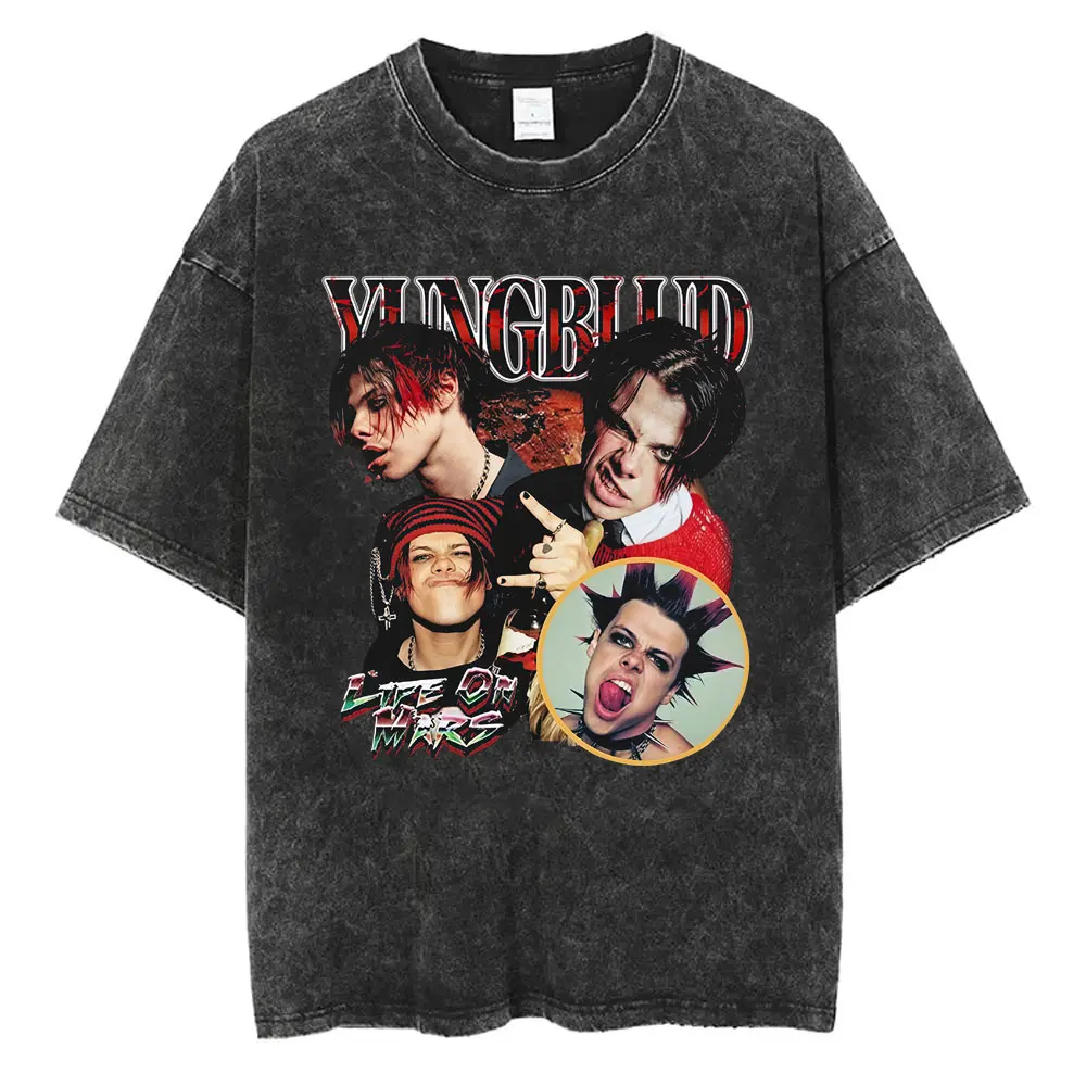 Rocker Yungblud Life on Mars Vintage Washed T-shirt Men Women Fashion Rock Harajuku T-shirts Casual Cotton Short Sleeve T Shirts
Rocker Yungblud Life on Mars Vintage Washed T-shirt Men Women Fashion Rock Harajuku T-shirts Casual Cotton Short Sleeve T Shirts