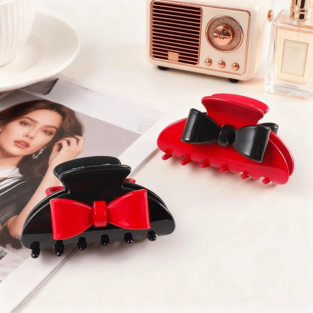 Personalized Acrylic Bow Hair Claw Korean Style Red Bowknot Claw Clip Black Large Acetate Shark Clip Hair Accessories
Personalized Acrylic Bow Hair Claw Korean Style Red Bowknot Claw Clip Black Large Acetate Shark Clip Hair Accessories