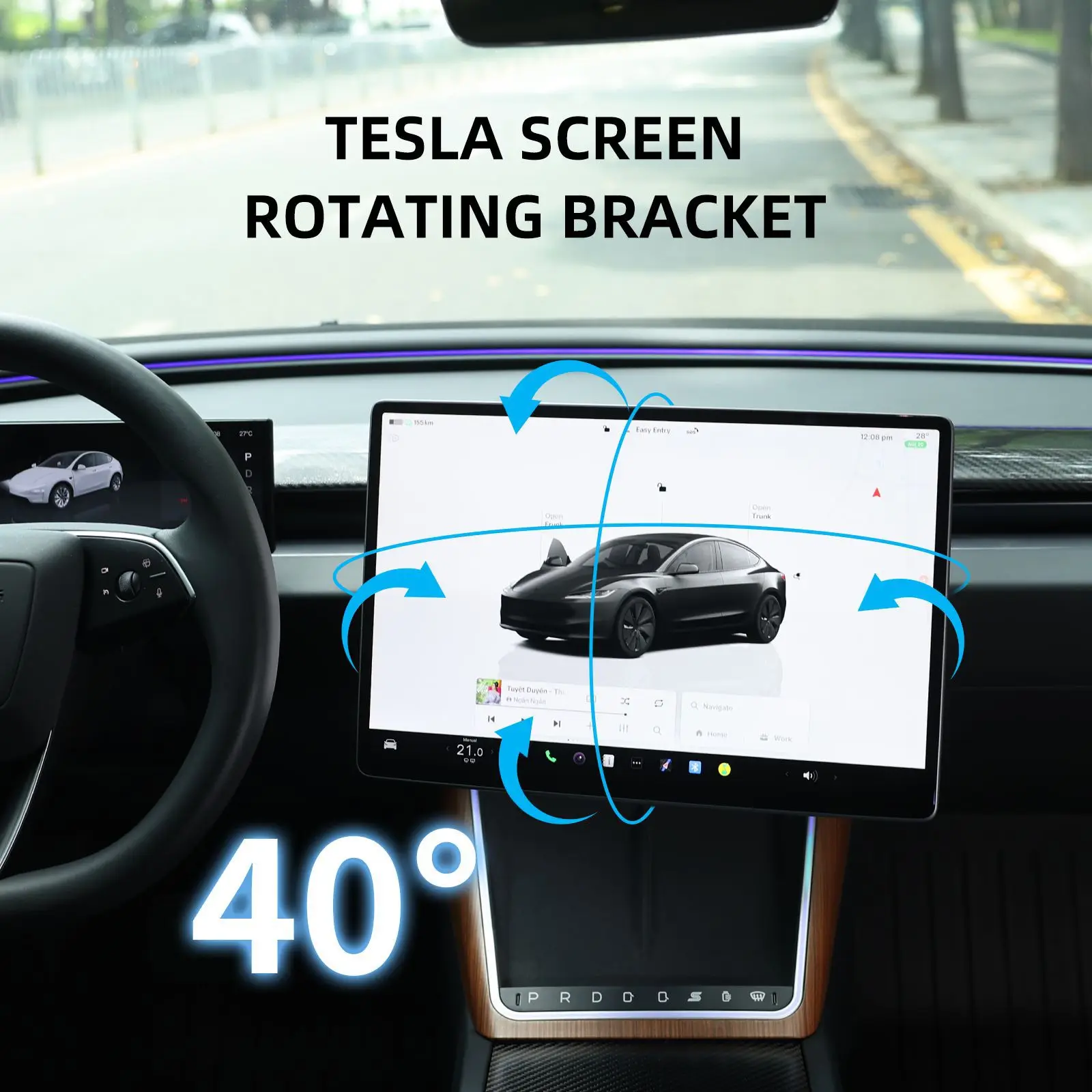 Screen swivel bracket with four-way rotation for Tesla Model 3 Highland and Model Y Juniper YL
Screen swivel bracket with four-way rotation for Tesla Model 3 Highland and Model Y Juniper YL