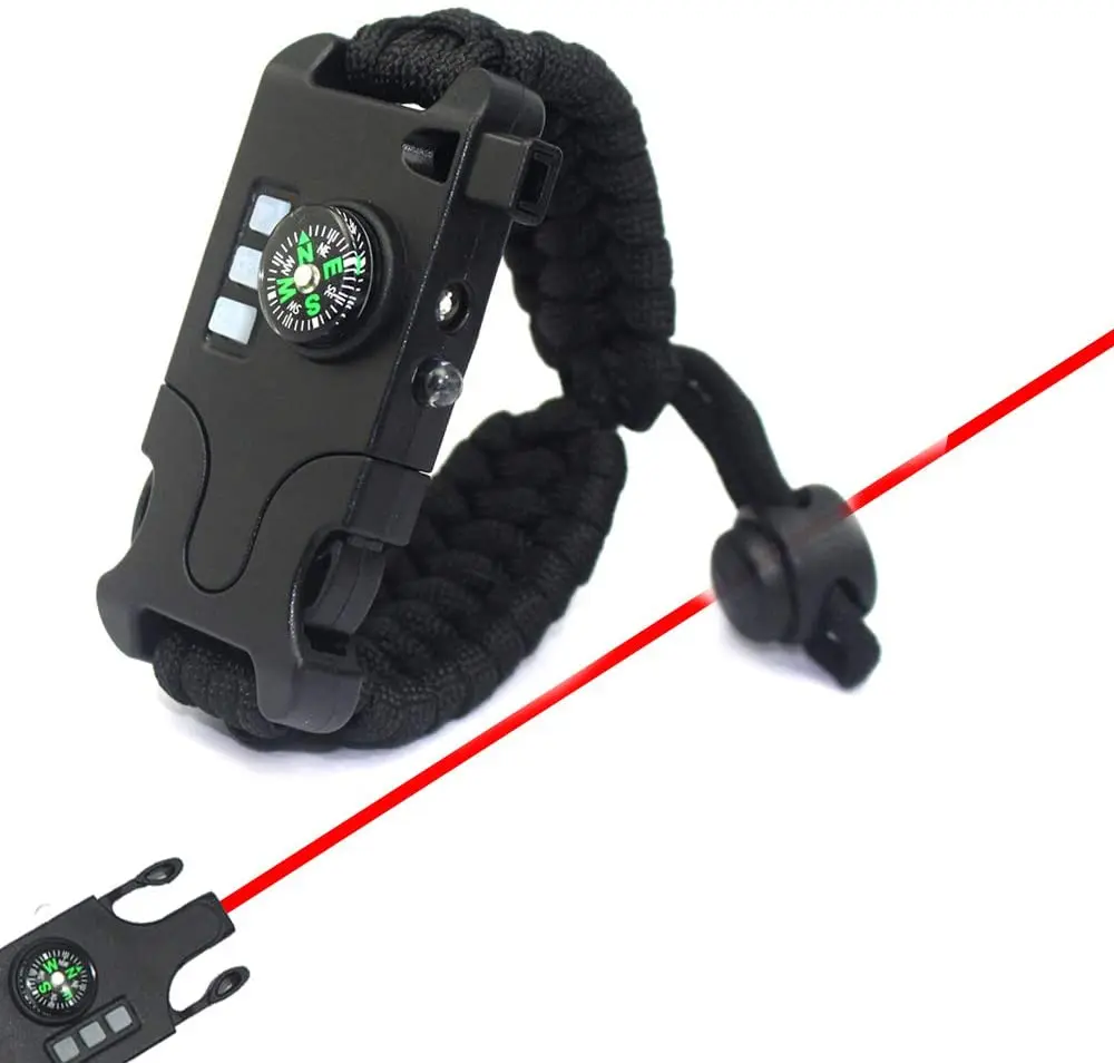 Paracord Bracelet Survival Rechargeable Survival Wirst with LED Flashlight Compass Whistle Laser Infrared Bracelet for Travel
Paracord Bracelet Survival Rechargeable Survival Wirst with LED Flashlight Compass Whistle Laser Infrared Bracelet for Travel
