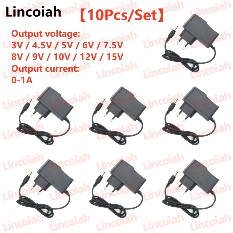 10PCS/SET AC 100-240V DC 3V 4.5V 5V 6V 7.5V 9V 12V for 1A LED light strip Universal adapter Converter Power Supply Charger
10PCS/SET AC 100-240V DC 3V 4.5V 5V 6V 7.5V 9V 12V for 1A LED light strip Universal adapter Converter Power Supply Charger