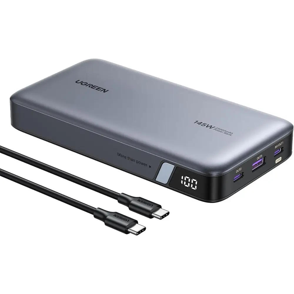 25,000mAh 145W Portable Charger with 3-Port USB-C PD for Laptops, iPad, and More
25,000mAh 145W Portable Charger with 3-Port USB-C PD for Laptops, iPad, and More