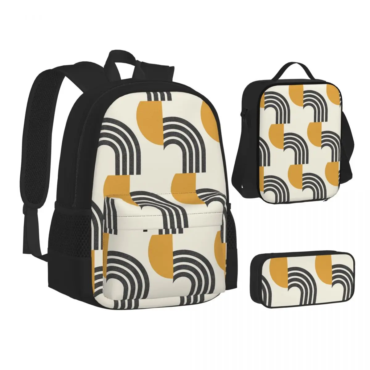 Mid Century Modern Gold - Sun And Rainbow Backpacks Students Bookbag School Bags Kids Rucksack Lunch Bag Pen Bag Three-Piece Set
Mid Century Modern Gold - Sun And Rainbow Backpacks Students Bookbag School Bags Kids Rucksack Lunch Bag Pen Bag Three-Piece Set