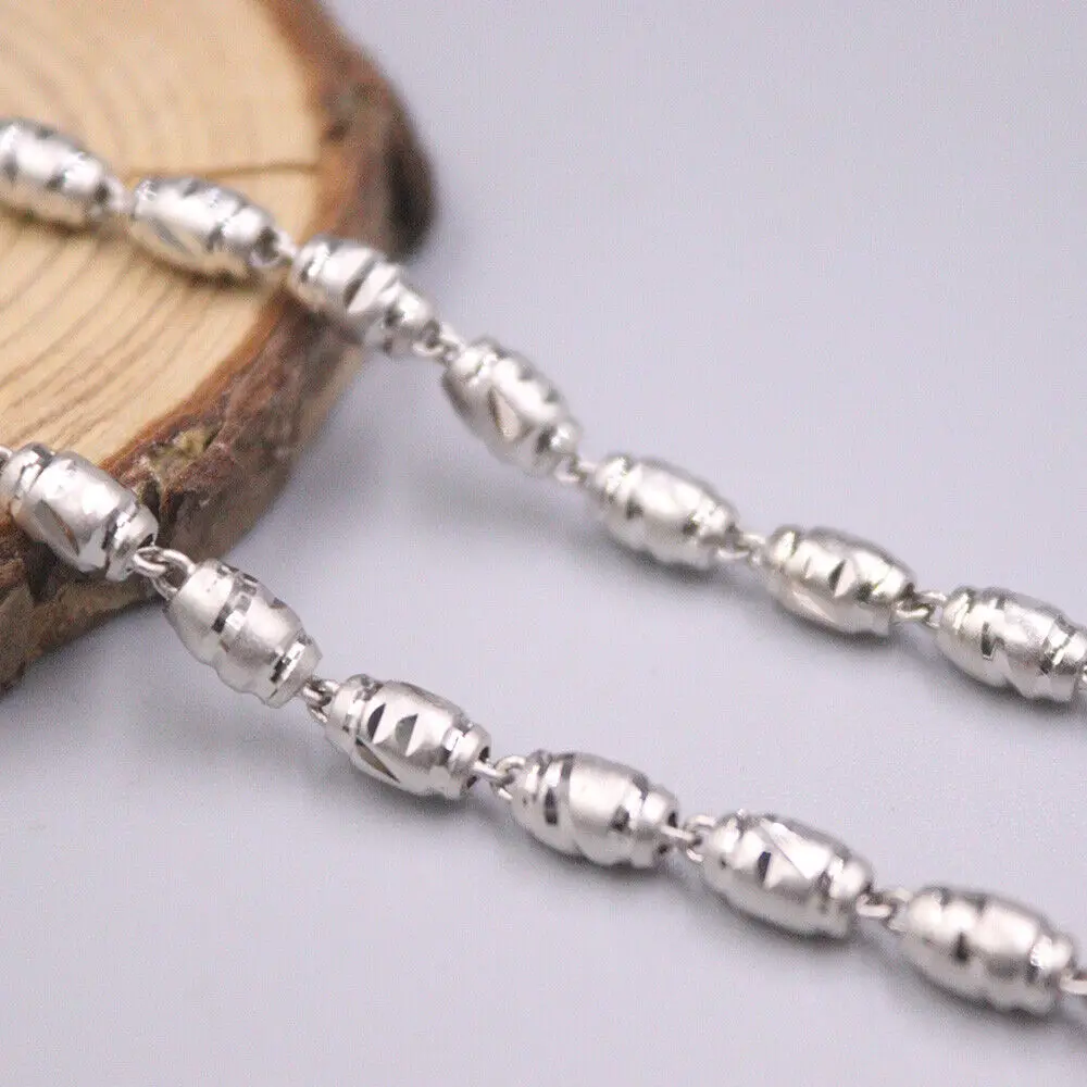 Real 925 Sterling Silver Necklace 4.0mm Diamond-Cut Oval Bead Link Chain 19.7"L
Real 925 Sterling Silver Necklace 4.0mm Diamond-Cut Oval Bead Link Chain 19.7"L