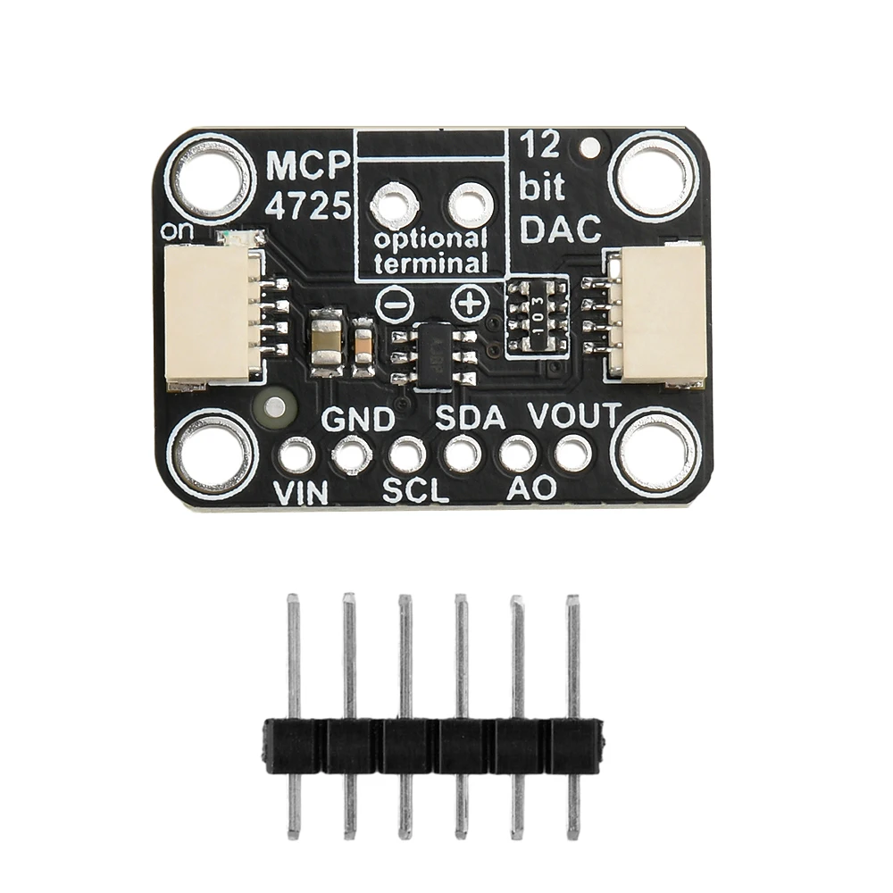 MCP4725 12-bit DAC Digital-to-Analog Converter Module I²C Interface Integrated EEPROM Memory 2.7-5.5V
MCP4725 12-bit DAC Digital-to-Analog Converter Module I²C Interface Integrated EEPROM Memory 2.7-5.5V
