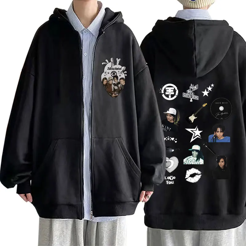 German Rock Band Tokio Hotel Heart Logo Zipper Hoodie Men Women Hip Hop Punk Gothic Zip Up Jacket Men's Vintage Oversized Coat
German Rock Band Tokio Hotel Heart Logo Zipper Hoodie Men Women Hip Hop Punk Gothic Zip Up Jacket Men's Vintage Oversized Coat