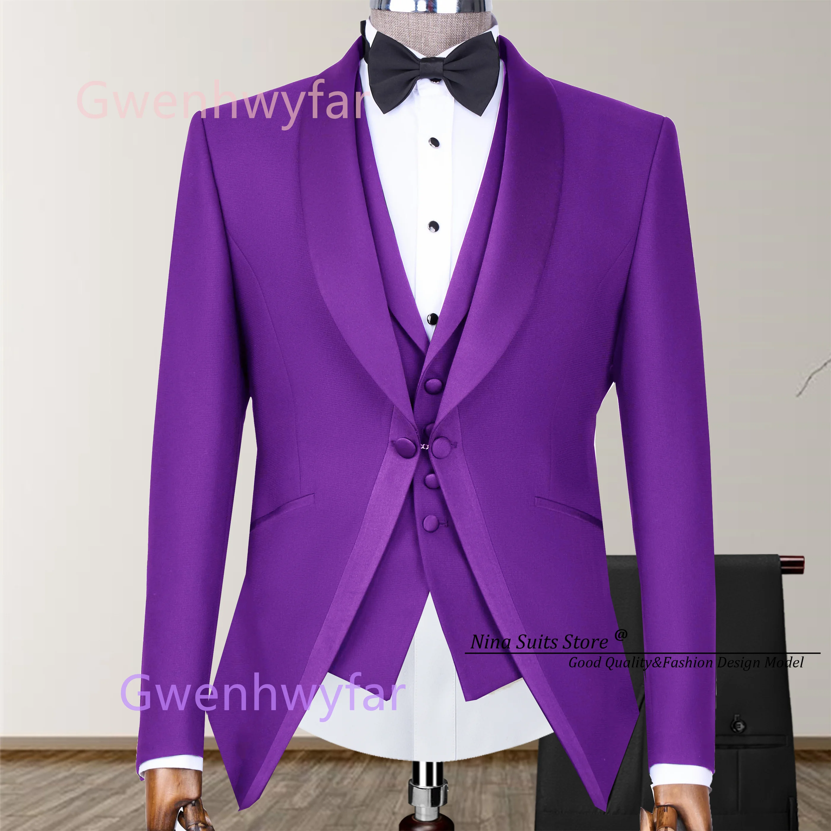 G&N 2026 New Men's Suits Short Coat Vest with High Waist Pants Magician Stage Show Costume 3-Piece Set Purple Top Black Bottom
G&N 2026 New Men's Suits Short Coat Vest with High Waist Pants Magician Stage Show Costume 3-Piece Set Purple Top Black Bottom