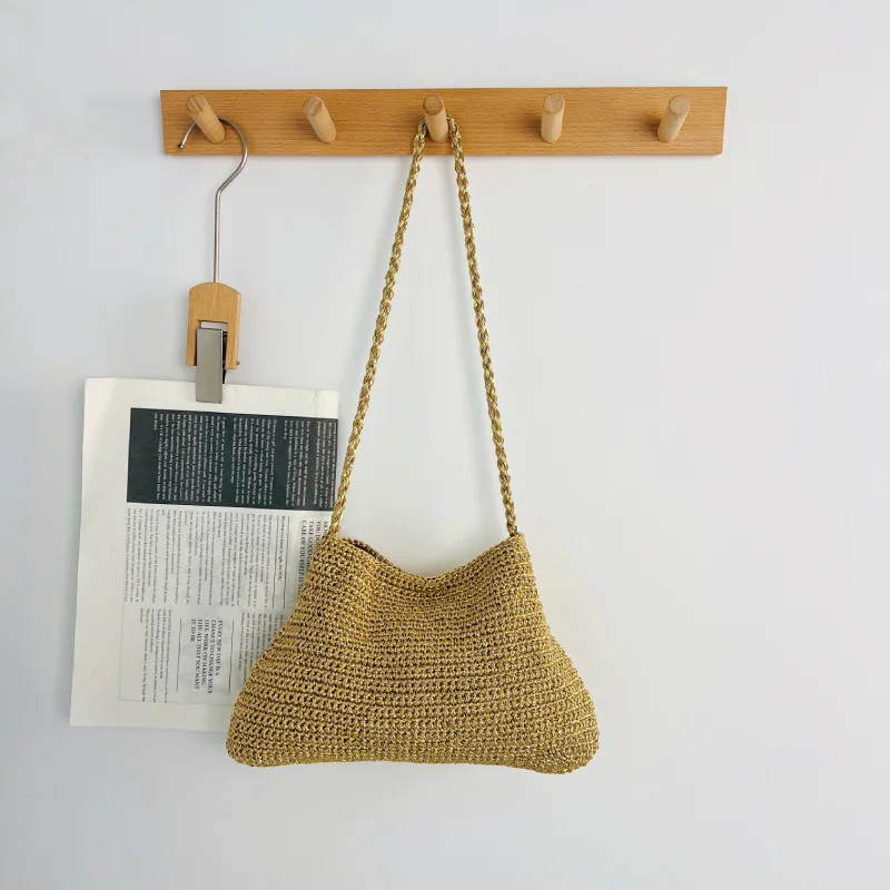 2026 New Vintage Gold Thread Woven Shoulder Bag Solid Color Handmade Women's Bag Shopping Summer Beach Bag Bolsos
2026 New Vintage Gold Thread Woven Shoulder Bag Solid Color Handmade Women's Bag Shopping Summer Beach Bag Bolsos