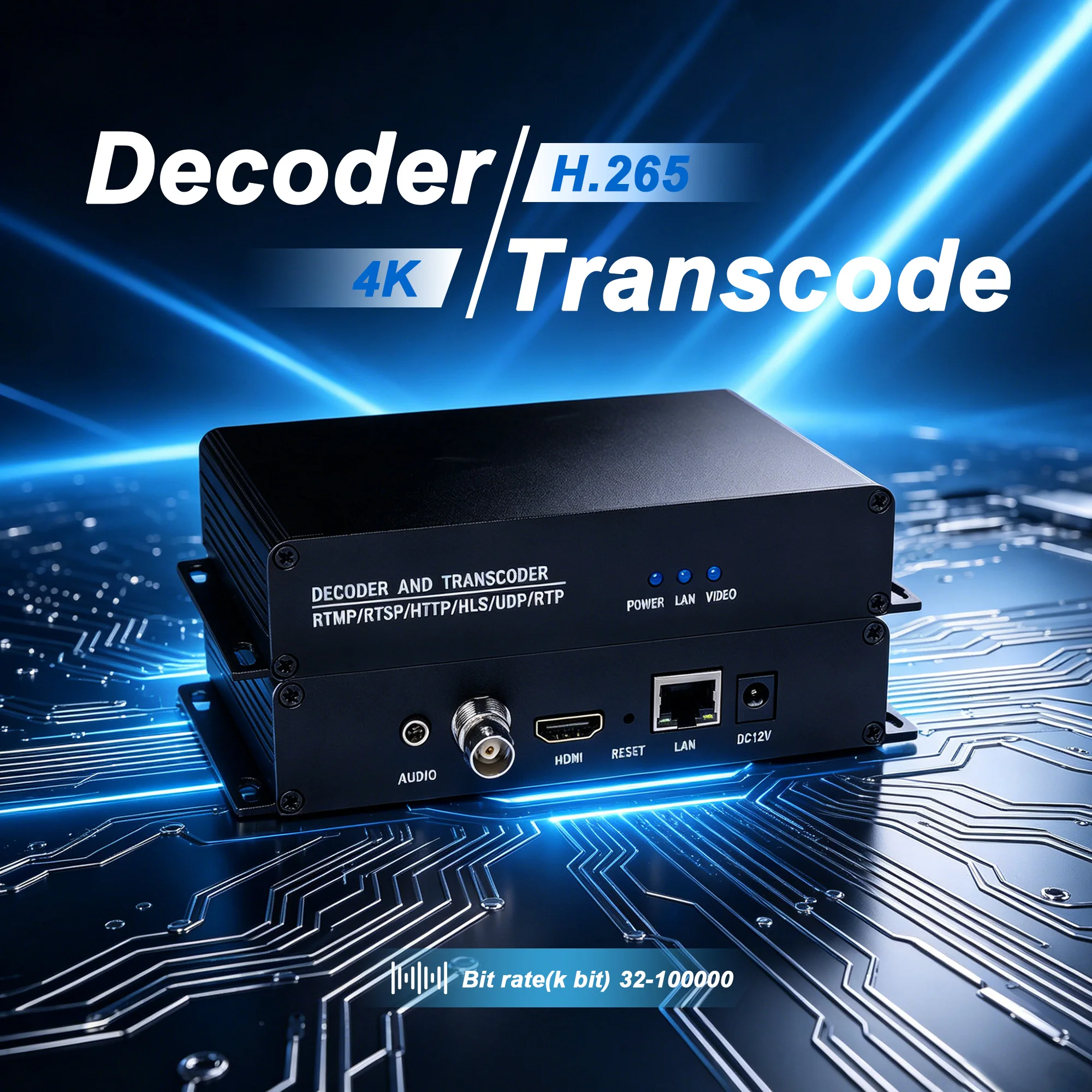 4K One Channel IP to HD /CVBS Decoder H.264 H.265 Streaming Encoder Broadcast IPTV IP to IP Transcoder
4K One Channel IP to HD /CVBS Decoder H.264 H.265 Streaming Encoder Broadcast IPTV IP to IP Transcoder