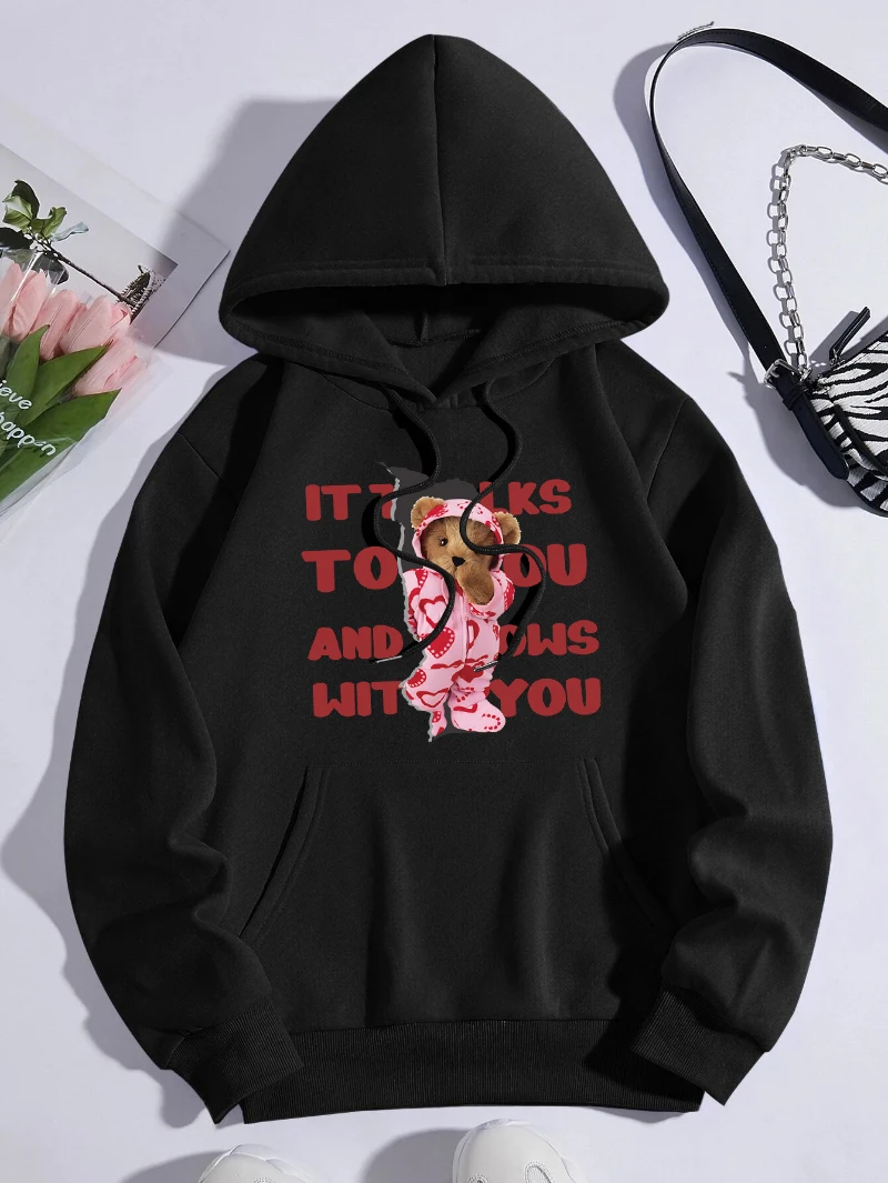 Cute Bear Heart Hoodies Womens Letter Prints Pullover Pocket Loose Fleece Warm Sportswear Casual Comfortable Womans Clothing
Cute Bear Heart Hoodies Womens Letter Prints Pullover Pocket Loose Fleece Warm Sportswear Casual Comfortable Womans Clothing