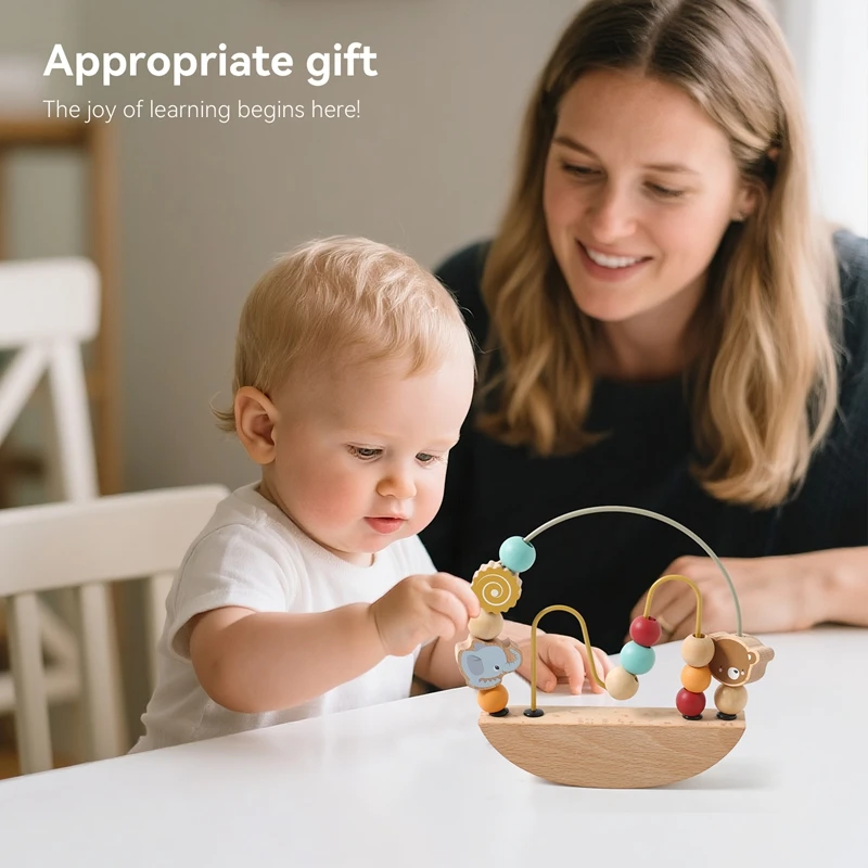 0-12 Baby The Colorful Wooden Frame Of The Balanced Beaded Toy Is Strung With Beads Of Various Shapes And Winding Tracks
0-12 Baby The Colorful Wooden Frame Of The Balanced Beaded Toy Is Strung With Beads Of Various Shapes And Winding Tracks