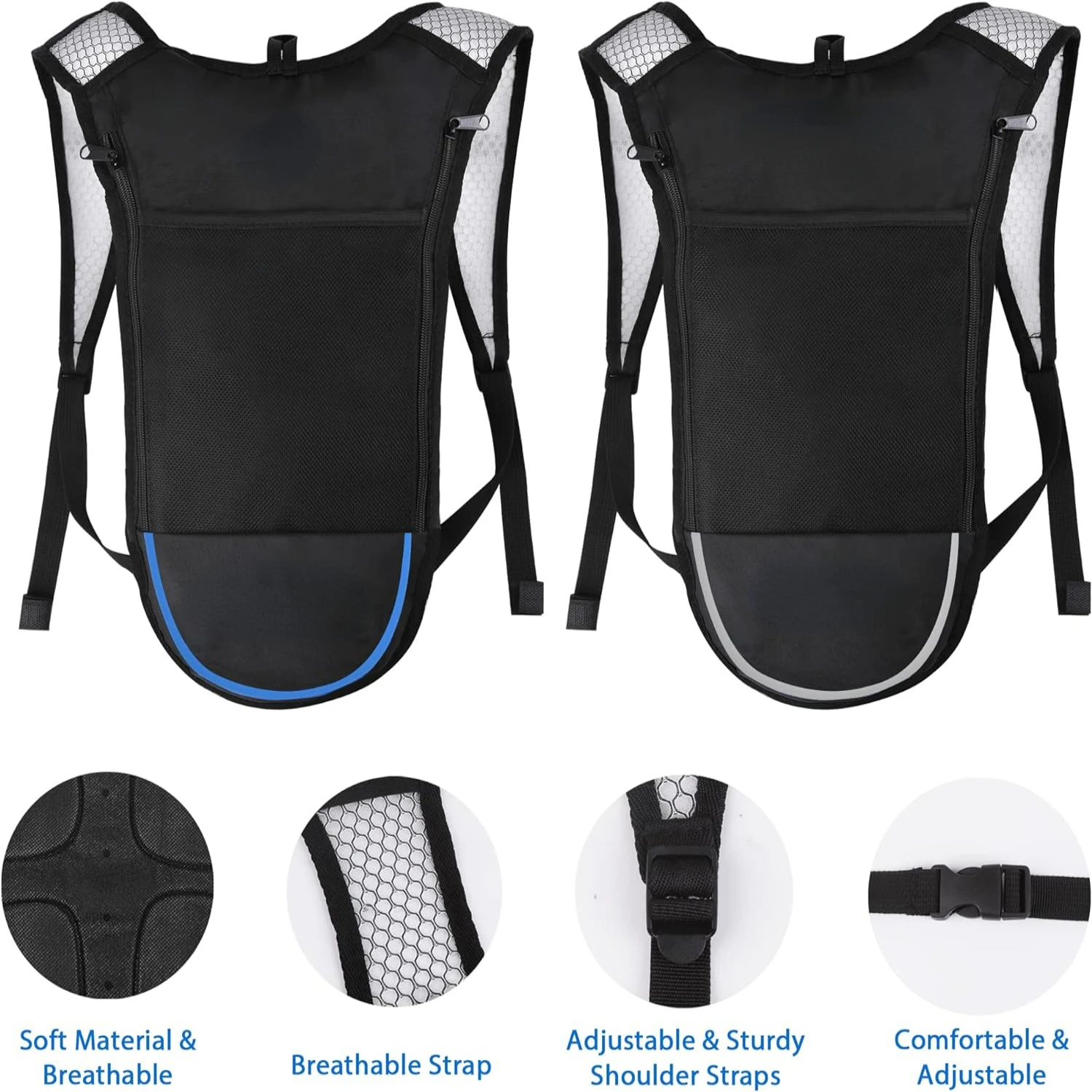 Convenient High-Quality Durable Lightweight Hydration Water Bladder Backpacks - Pack of 2 - Perfect for Running, Festivals, and
Convenient High-Quality Durable Lightweight Hydration Water Bladder Backpacks - Pack of 2 - Perfect for Running, Festivals, and