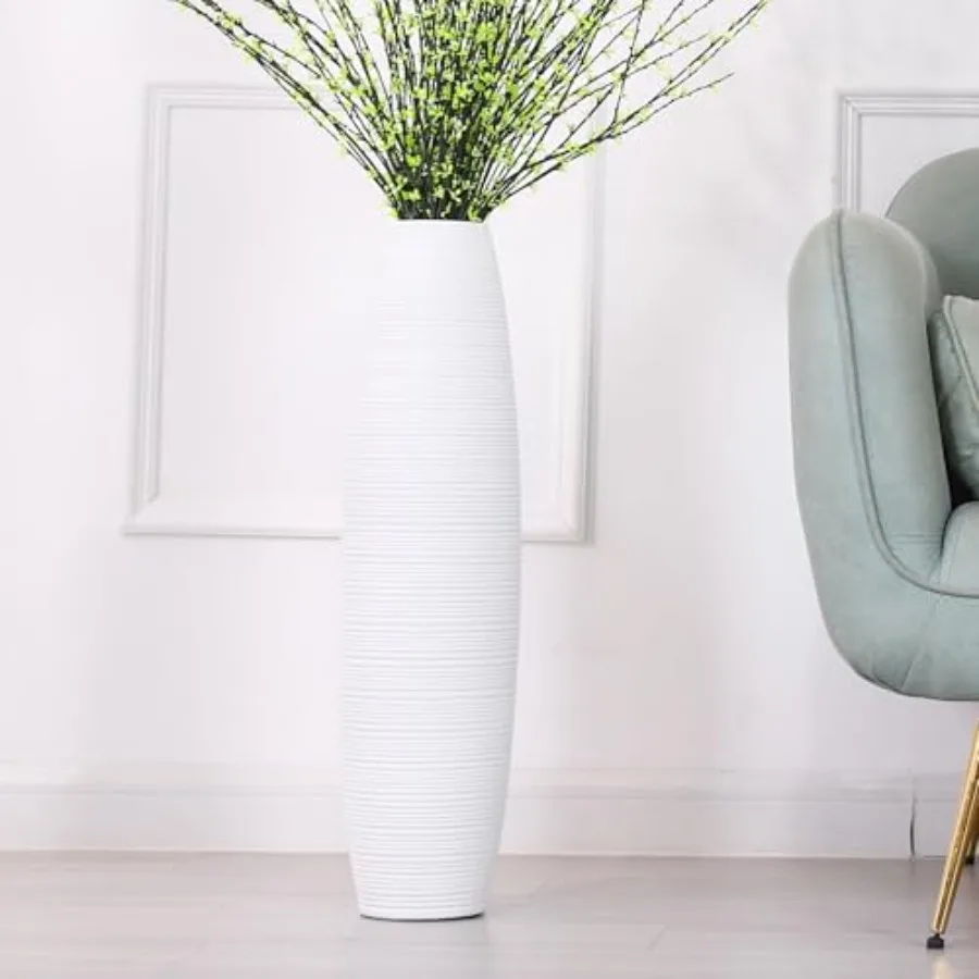 Decorative Tall Floor Vase for Living Room Decor 26 inches White Resin Lightweight and Shatterproof
Decorative Tall Floor Vase for Living Room Decor 26 inches White Resin Lightweight and Shatterproof