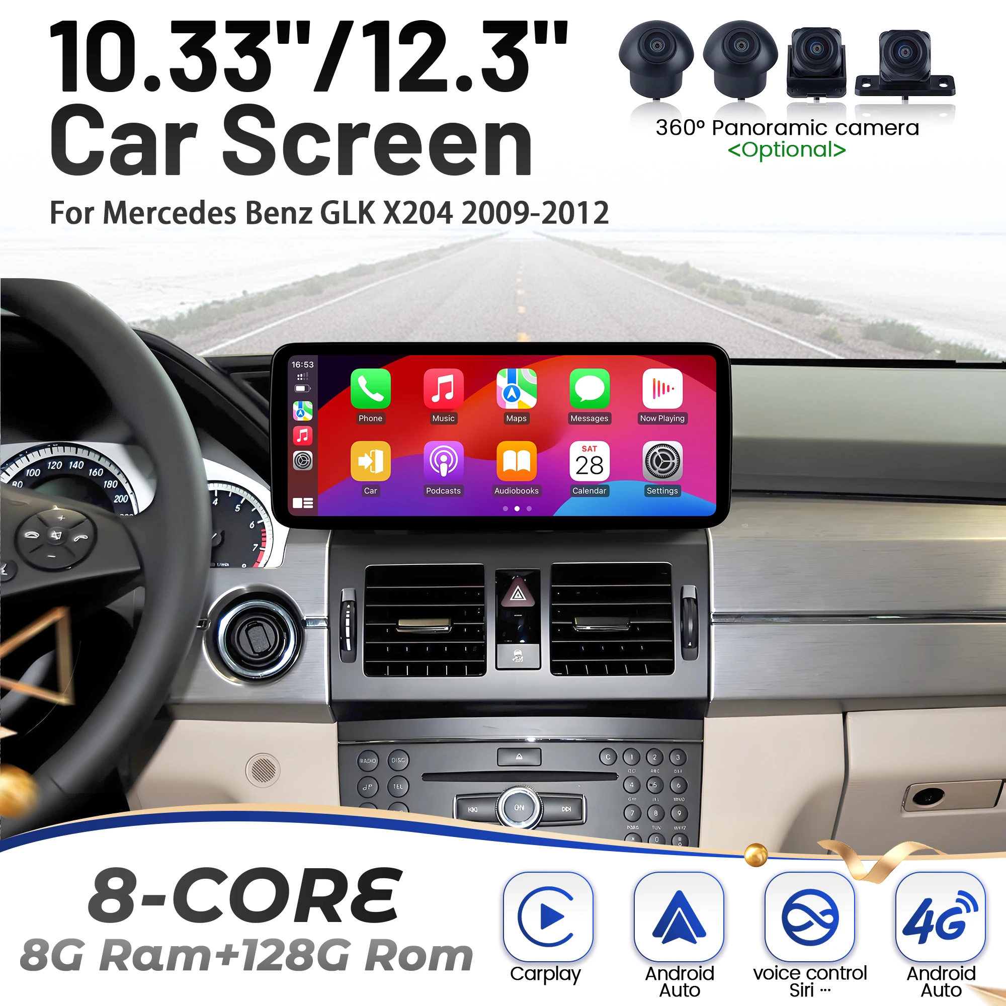 10.33"/12.3" Android 14 For Mercedes Benz GLK X204 2009-2012 Car Radio Multimedia Wireless Bluetooth Carplay Navigation Screen
10.33"/12.3" Android 14 For Mercedes Benz GLK X204 2009-2012 Car Radio Multimedia Wireless Bluetooth Carplay Navigation Screen