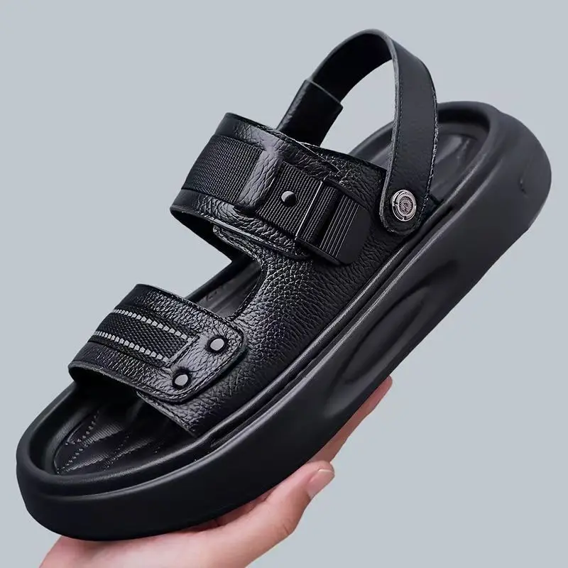 Men's Real Leather Dual Purpose Sandals Slippers Summer New Thick sole Non Slip Anti Odor Open Toe Outdoor Beach Sandals Slipper
Men's Real Leather Dual Purpose Sandals Slippers Summer New Thick sole Non Slip Anti Odor Open Toe Outdoor Beach Sandals Slipper
