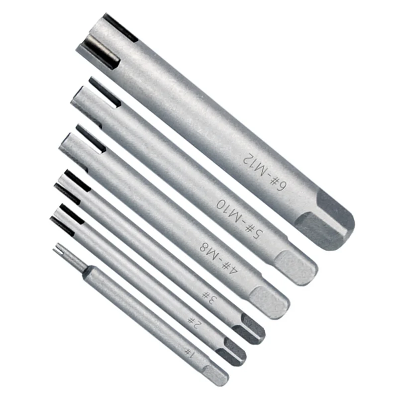 B62B-M4-M12 Съемник метчиков для зачистки и удаления ручных инструментов, 6-компонентный экстрактор сломанной головки, ручной инструмент
B62B-M4-M12 Съемник метчиков для зачистки и удаления ручных инструментов, 6-компонентный экстрактор сломанной головки, ручной инструмент