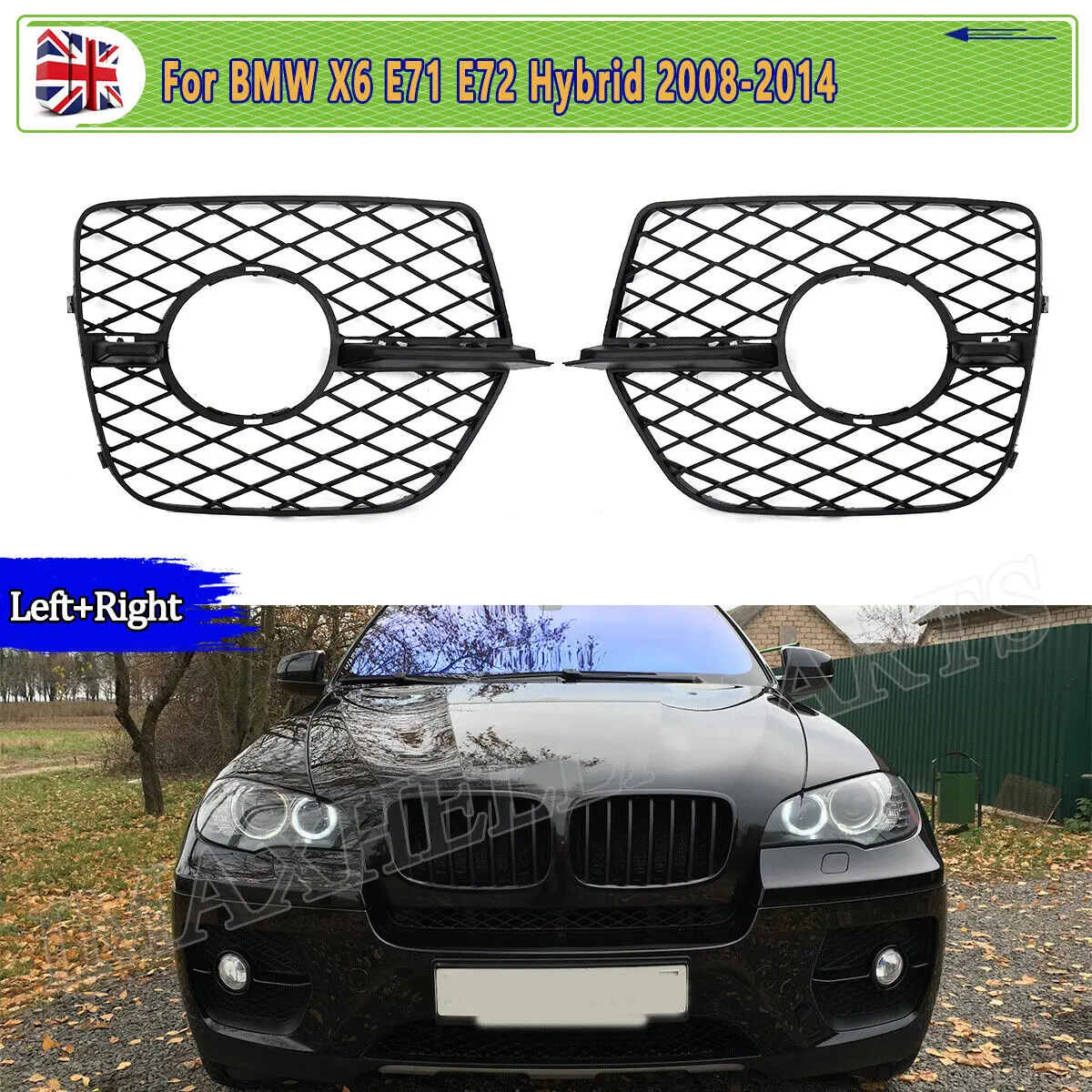 2pcs Front Bumper Fog Light Mesh Grille Fit For BMW X6 E71 E72 SUV 2008 2009 2010 2011 2012 2013 2014 front fog lamp grill cover
2pcs Front Bumper Fog Light Mesh Grille Fit For BMW X6 E71 E72 SUV 2008 2009 2010 2011 2012 2013 2014 front fog lamp grill cover