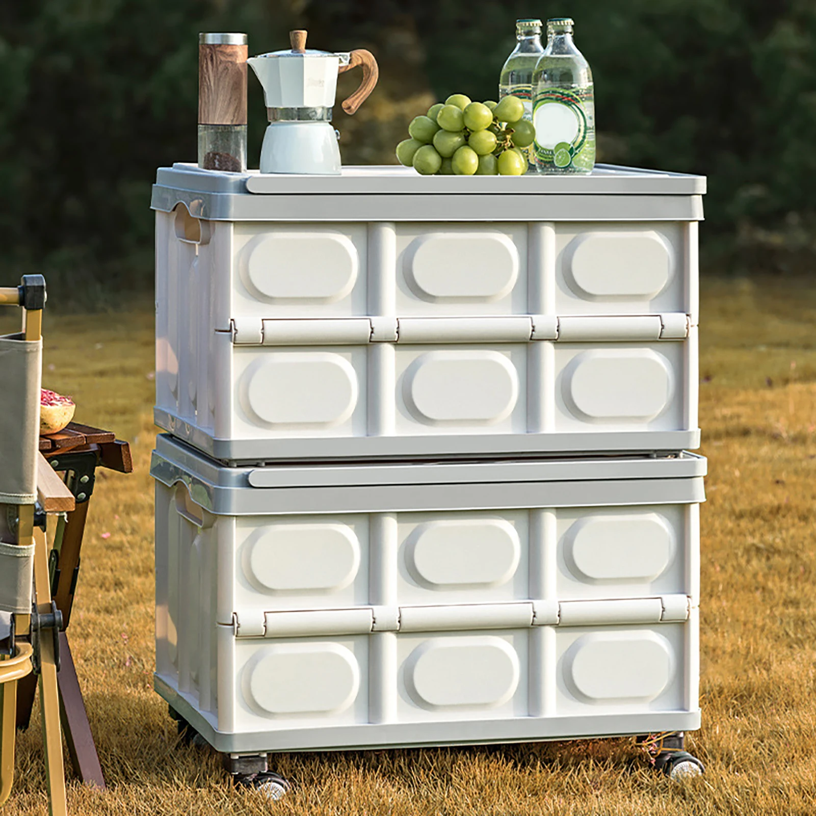 Foldable Storage Crate with Detachable Wheels Large Capacity Rolling Crate with Handle Space-saving Utility Cart for Indoor Out
Foldable Storage Crate with Detachable Wheels Large Capacity Rolling Crate with Handle Space-saving Utility Cart for Indoor Out
