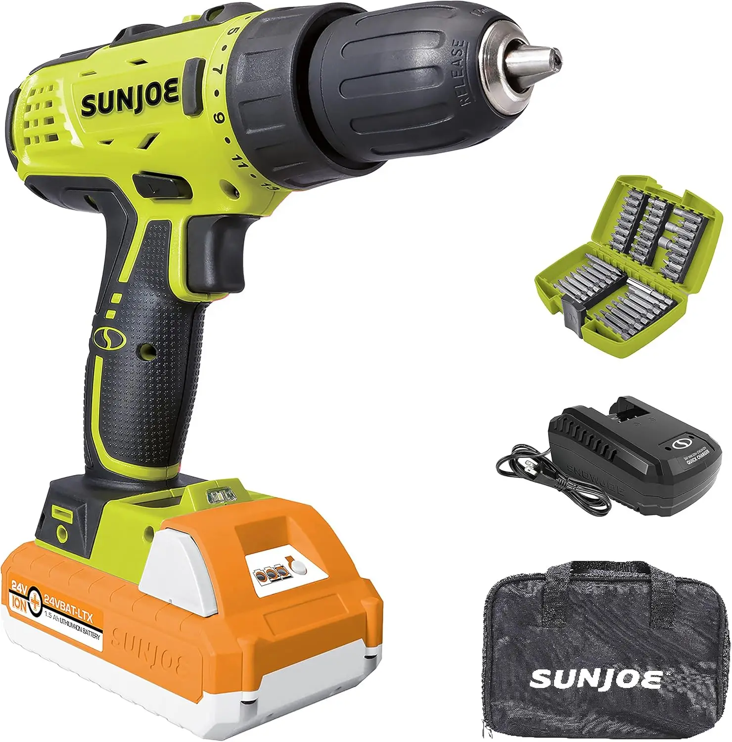 24V-DDK-LTX 24V IONMAX Cordless 2-Speed Drill Driver Kit, w/ 1.5-Ah Battery & Charger, Magnetic Screw Tray, Built-in Bubble Leve
24V-DDK-LTX 24V IONMAX Cordless 2-Speed Drill Driver Kit, w/ 1.5-Ah Battery & Charger, Magnetic Screw Tray, Built-in Bubble Leve