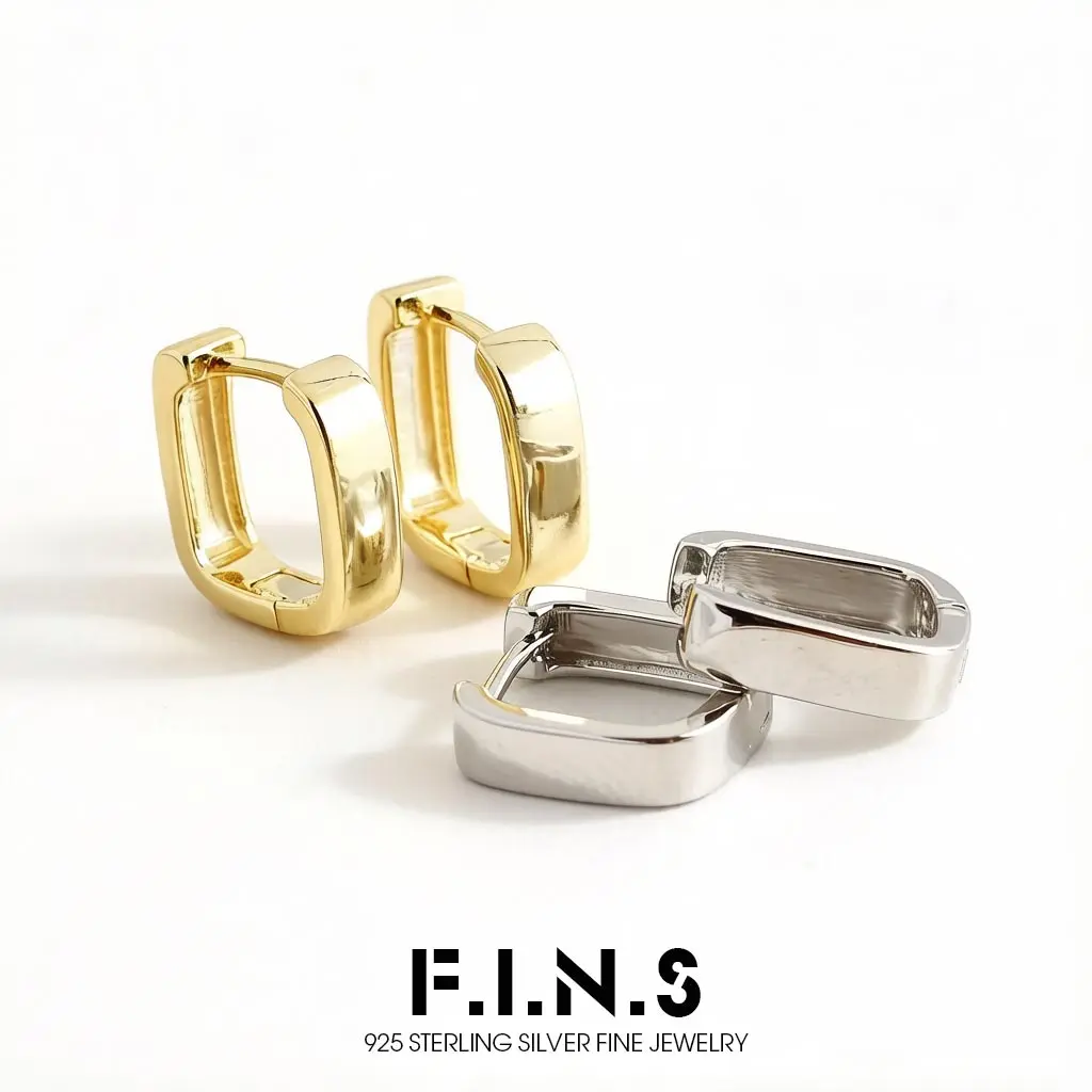 F.I.N.S Authentic 925 Sterling Silver Ear Buckle Simple Square Hoop Earrings for Women Geometric Korean Fashion Fine Jewelry
F.I.N.S Authentic 925 Sterling Silver Ear Buckle Simple Square Hoop Earrings for Women Geometric Korean Fashion Fine Jewelry
