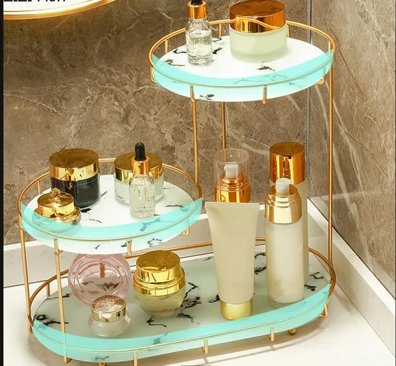 Light Luxury Multi-layer Cosmetic Storage Rack Bathroom Metal Living Room Kitchen Sundries Home Tools
Light Luxury Multi-layer Cosmetic Storage Rack Bathroom Metal Living Room Kitchen Sundries Home Tools