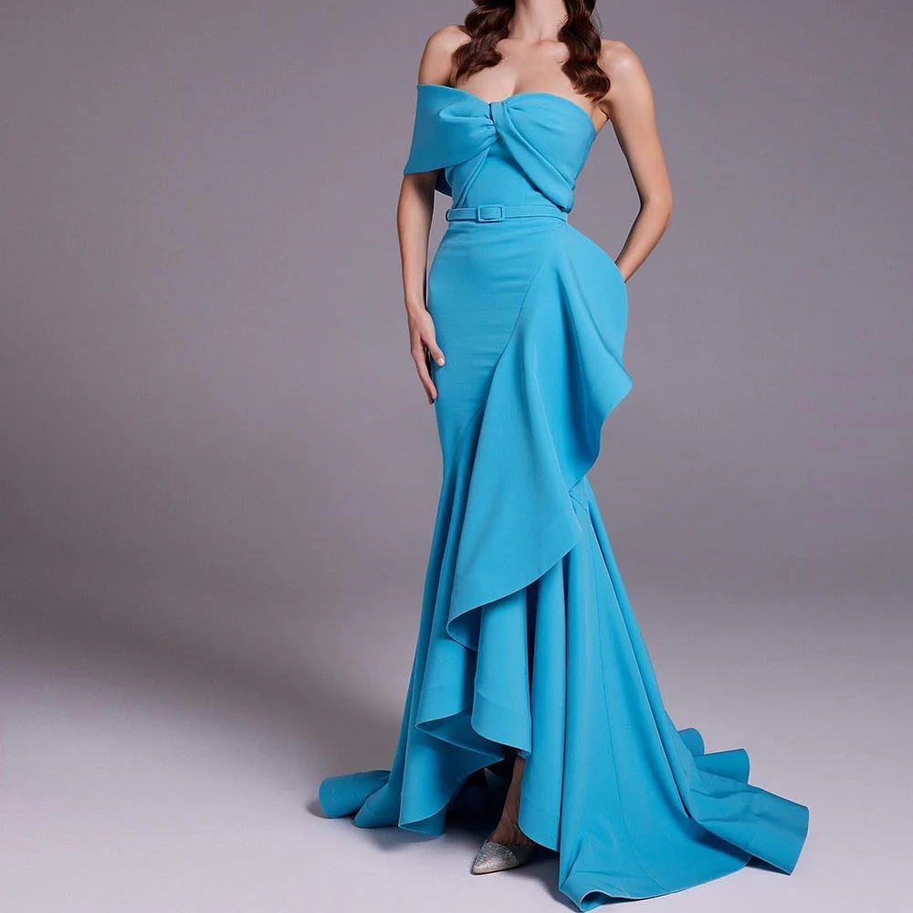 Customized Modern Belt One Shoulder Jersey Evening Dresses Fashion Strapless Short Sleeves Straight Floor Length Celebrity Gowns
Customized Modern Belt One Shoulder Jersey Evening Dresses Fashion Strapless Short Sleeves Straight Floor Length Celebrity Gowns