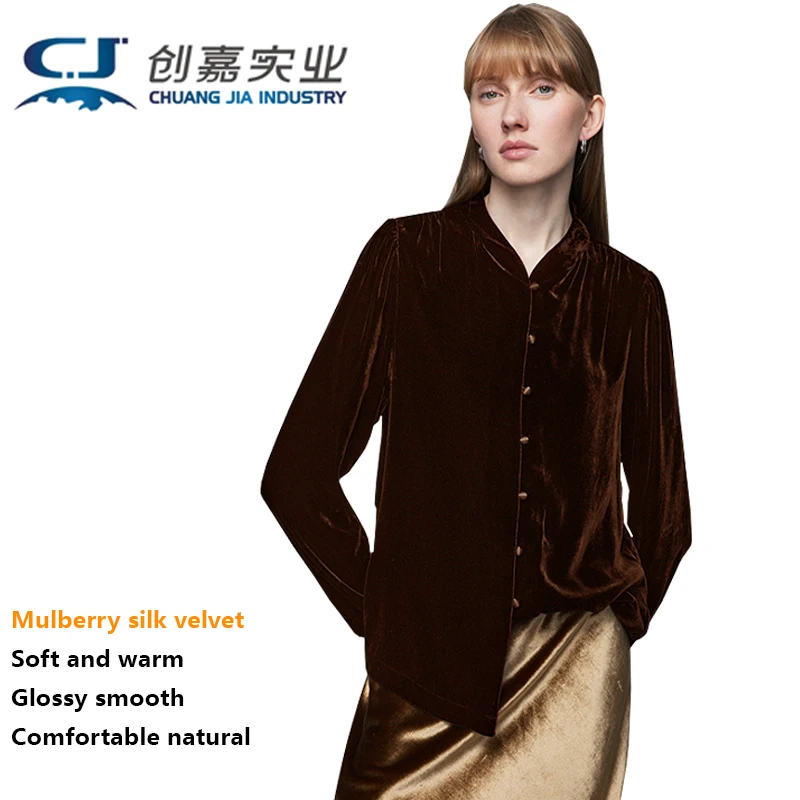 Silk Velvet Ladies Long Sleeve Shirt White Stand Collar Top French Light Luxury Temperament Noble Elegant Comfortable Women Wear
Silk Velvet Ladies Long Sleeve Shirt White Stand Collar Top French Light Luxury Temperament Noble Elegant Comfortable Women Wear