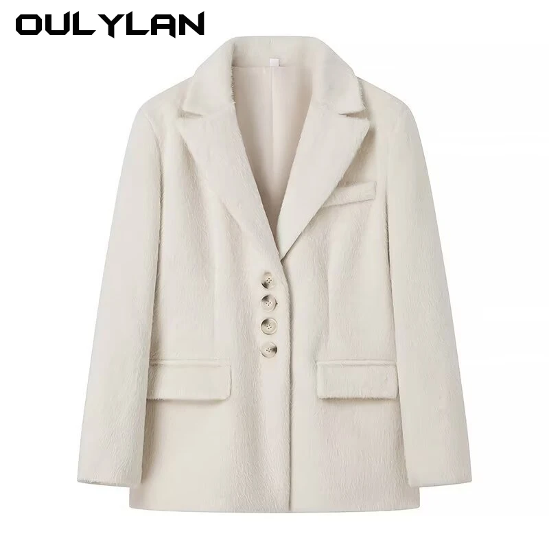 New elegant coat Spring and autumn single breasted coat long sleeve fashion loose lapel wool fleece coat women 2024
New elegant coat Spring and autumn single breasted coat long sleeve fashion loose lapel wool fleece coat women 2024
