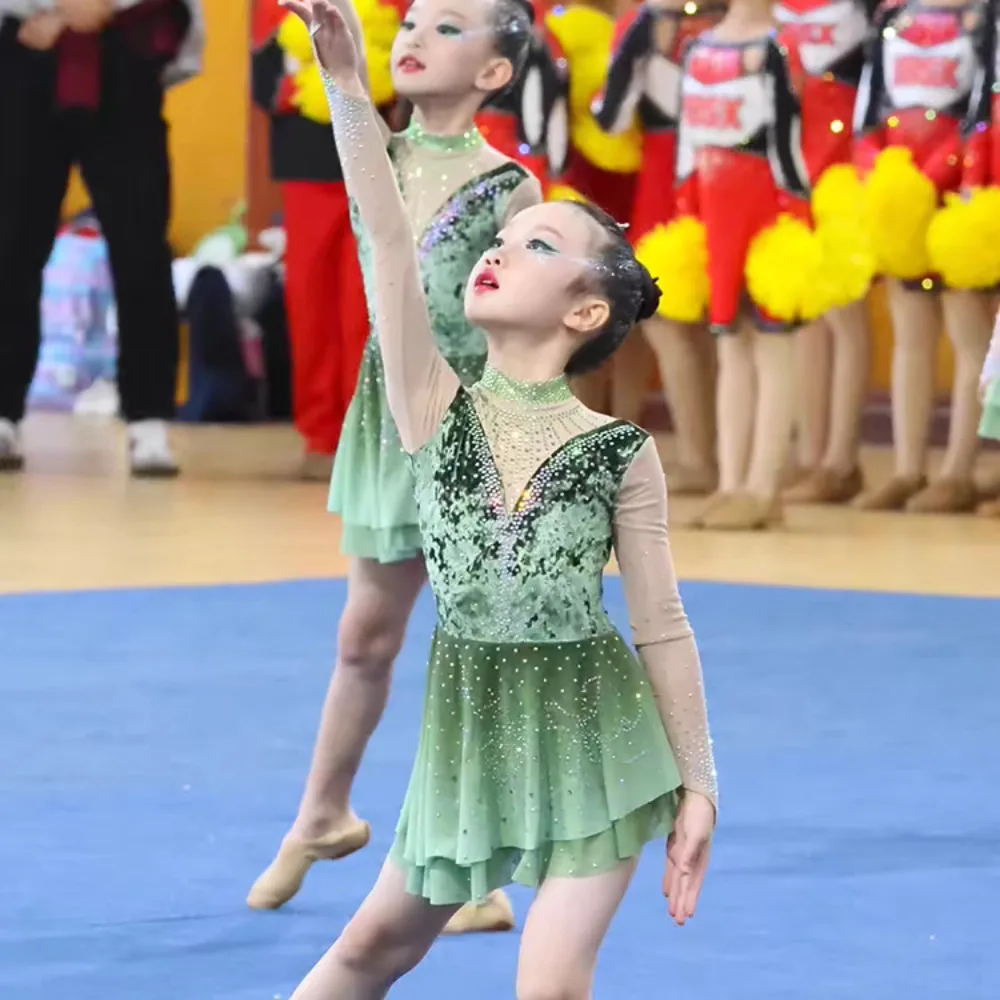 Latin Dance Dress Leotard Gymnastics Cheerleading Dance Costume Dance Wear Girls Dresses Performance Costume Children Clothing
Latin Dance Dress Leotard Gymnastics Cheerleading Dance Costume Dance Wear Girls Dresses Performance Costume Children Clothing