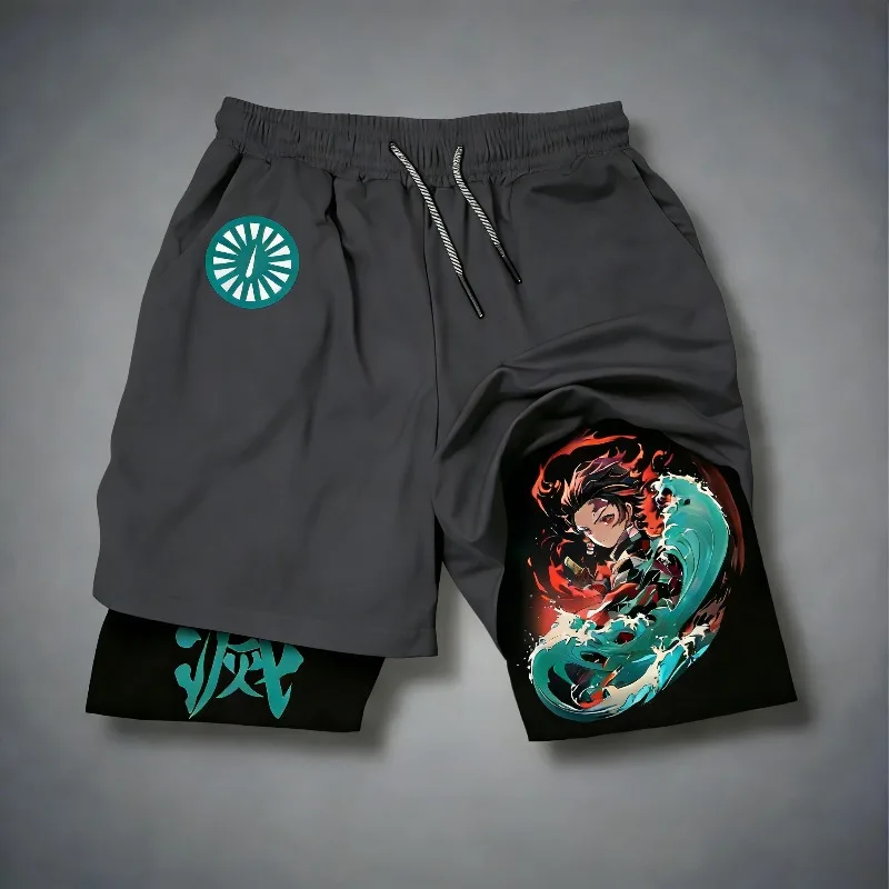 Demon Slayer Tanjiro Kamado Hinokami Kagura Anime Wave Print 2-in-1 Training Shorts Men's Performance Gym Shorts
Demon Slayer Tanjiro Kamado Hinokami Kagura Anime Wave Print 2-in-1 Training Shorts Men's Performance Gym Shorts