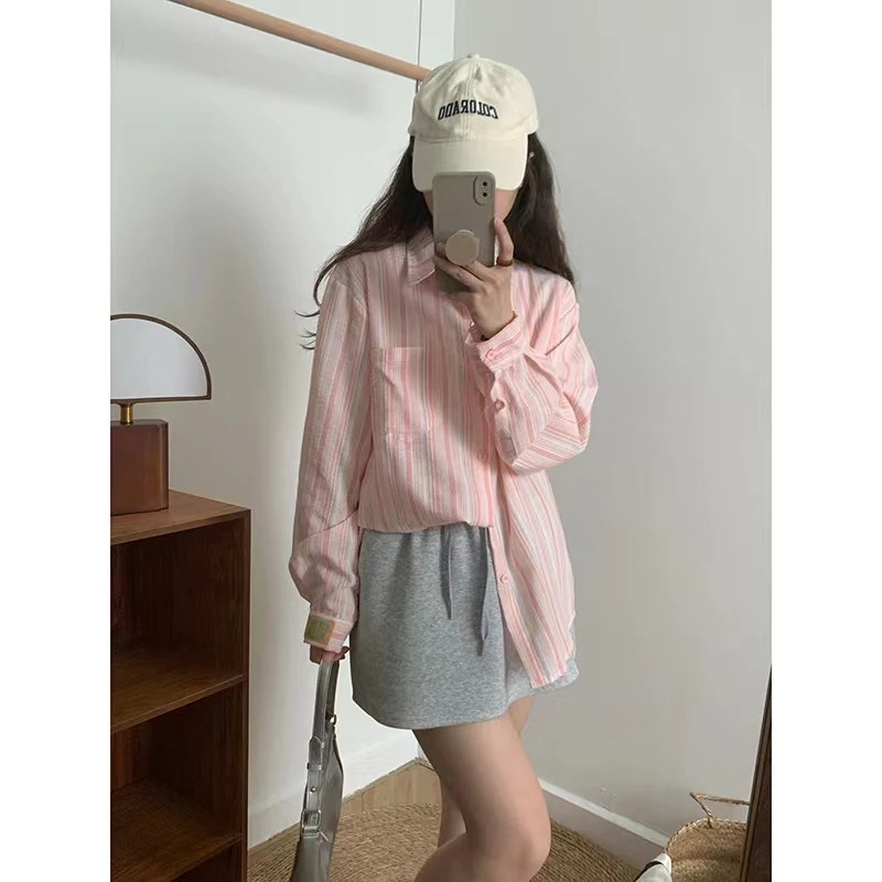 Summer Long Sleeve Striped Shirt Blouse Women Korean Casual Ladies Shirts Tops Blusas Mujer De Moda
Summer Long Sleeve Striped Shirt Blouse Women Korean Casual Ladies Shirts Tops Blusas Mujer De Moda