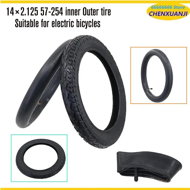 14Inch Tire 14X2.125(57-254) inner outer Tyre Electric Bicycle Replacement Vehicle Electric Bicycle tube Tyre
14Inch Tire 14X2.125(57-254) inner outer Tyre Electric Bicycle Replacement Vehicle Electric Bicycle tube Tyre