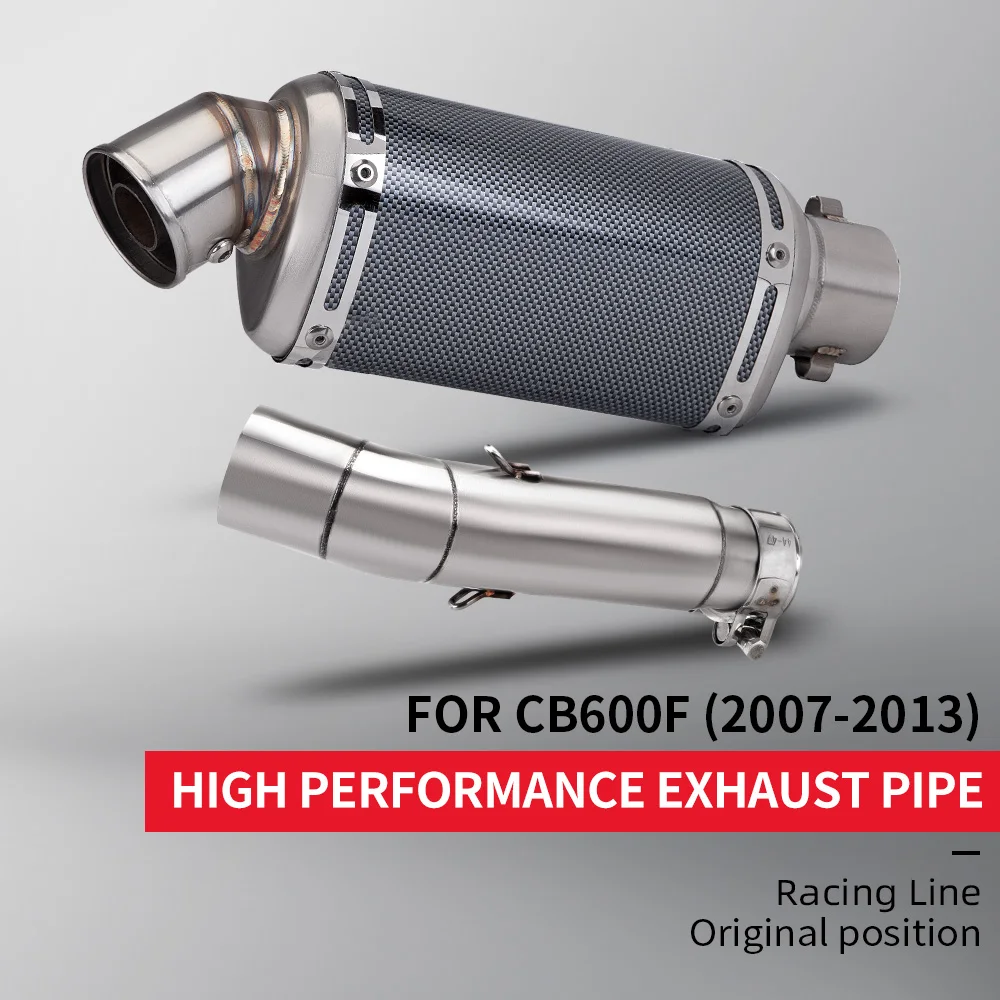 Motorcycle system exhaust middle section/T98 tail section is suitable for CB600F 2007-2013 Slip on original hole position
Motorcycle system exhaust middle section/T98 tail section is suitable for CB600F 2007-2013 Slip on original hole position