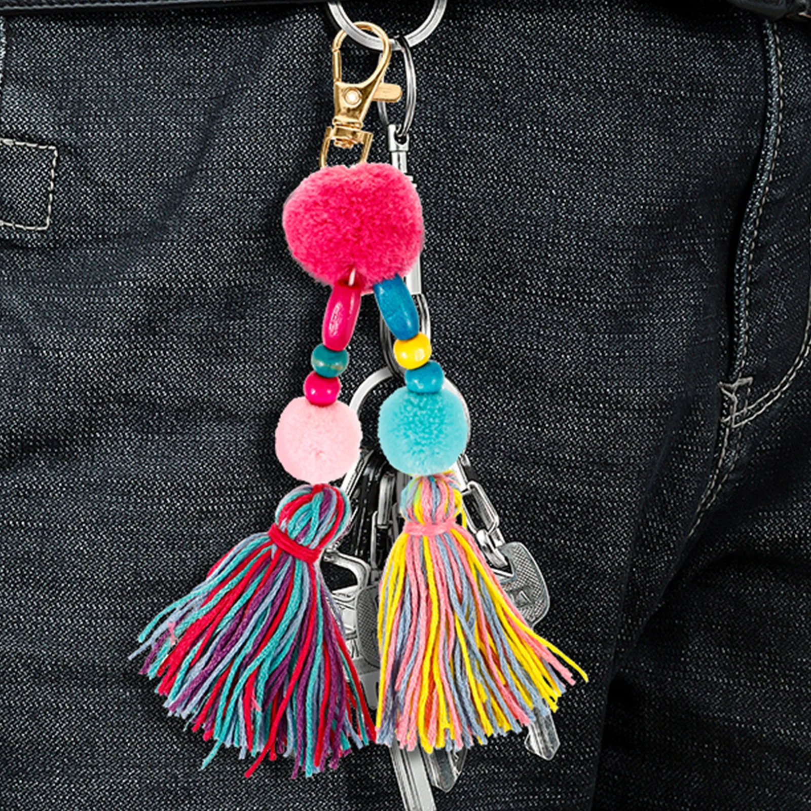 DIY Tassel Keychain Charm Hanging Pendant Decorative Bag Purse Backpack Charm Key Ring Accessory DIY Tassels for Keychain
DIY Tassel Keychain Charm Hanging Pendant Decorative Bag Purse Backpack Charm Key Ring Accessory DIY Tassels for Keychain