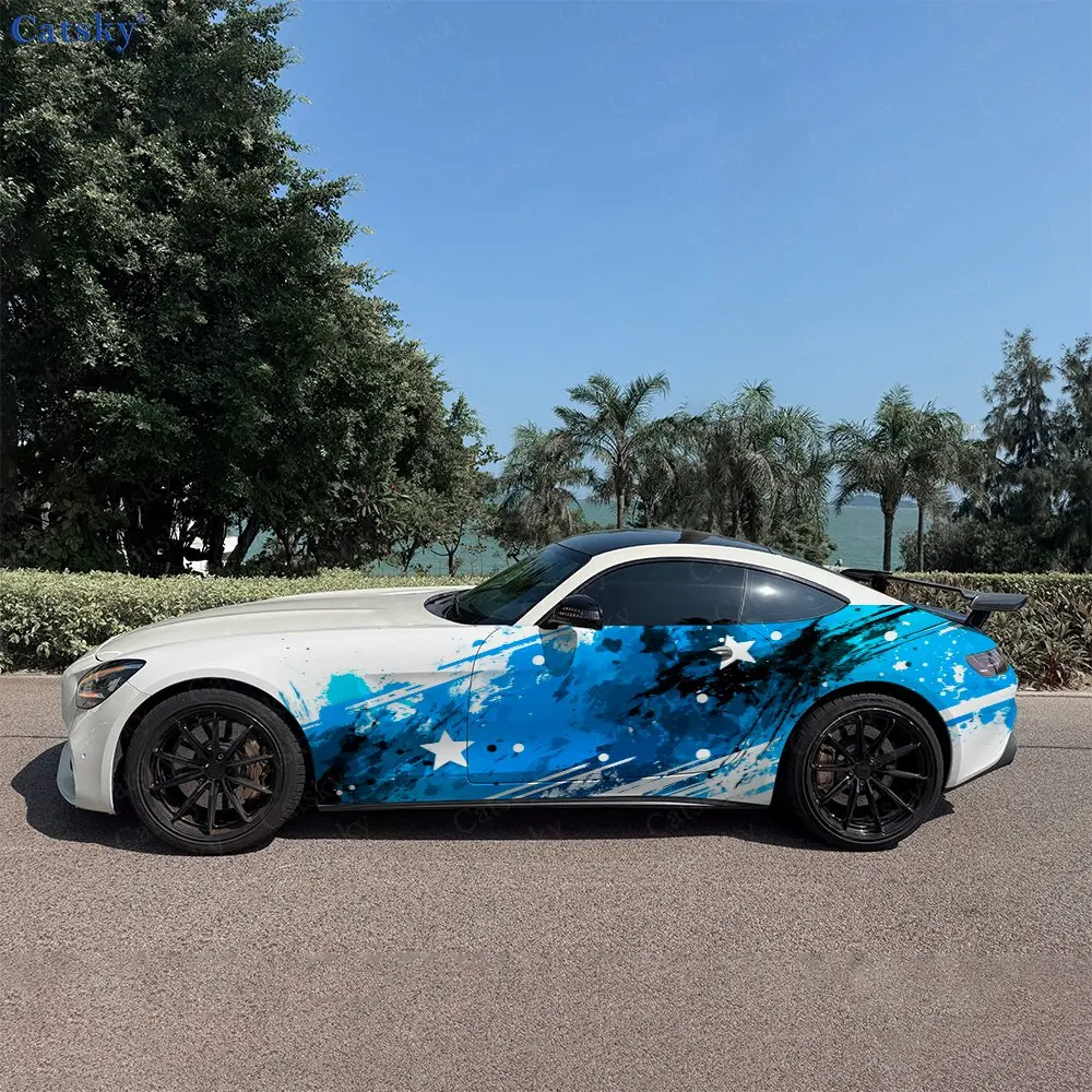 2pcs Blue & White Splatter Star Car Side Wraps, Self-Adhesive PVC Waterproof & Scratch-Resistant Stickers, Car Accessory Gift
2pcs Blue & White Splatter Star Car Side Wraps, Self-Adhesive PVC Waterproof & Scratch-Resistant Stickers, Car Accessory Gift