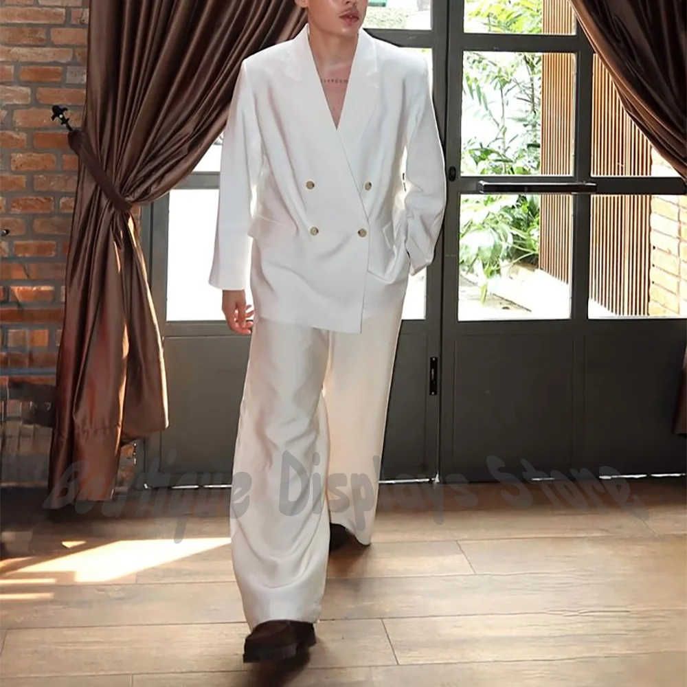 Oversized Men's Suit Two Piece Set Double Breasted Loose Casual Blazer Pants Fashion Gentleman Office Daily Stylish Outfit
Oversized Men's Suit Two Piece Set Double Breasted Loose Casual Blazer Pants Fashion Gentleman Office Daily Stylish Outfit