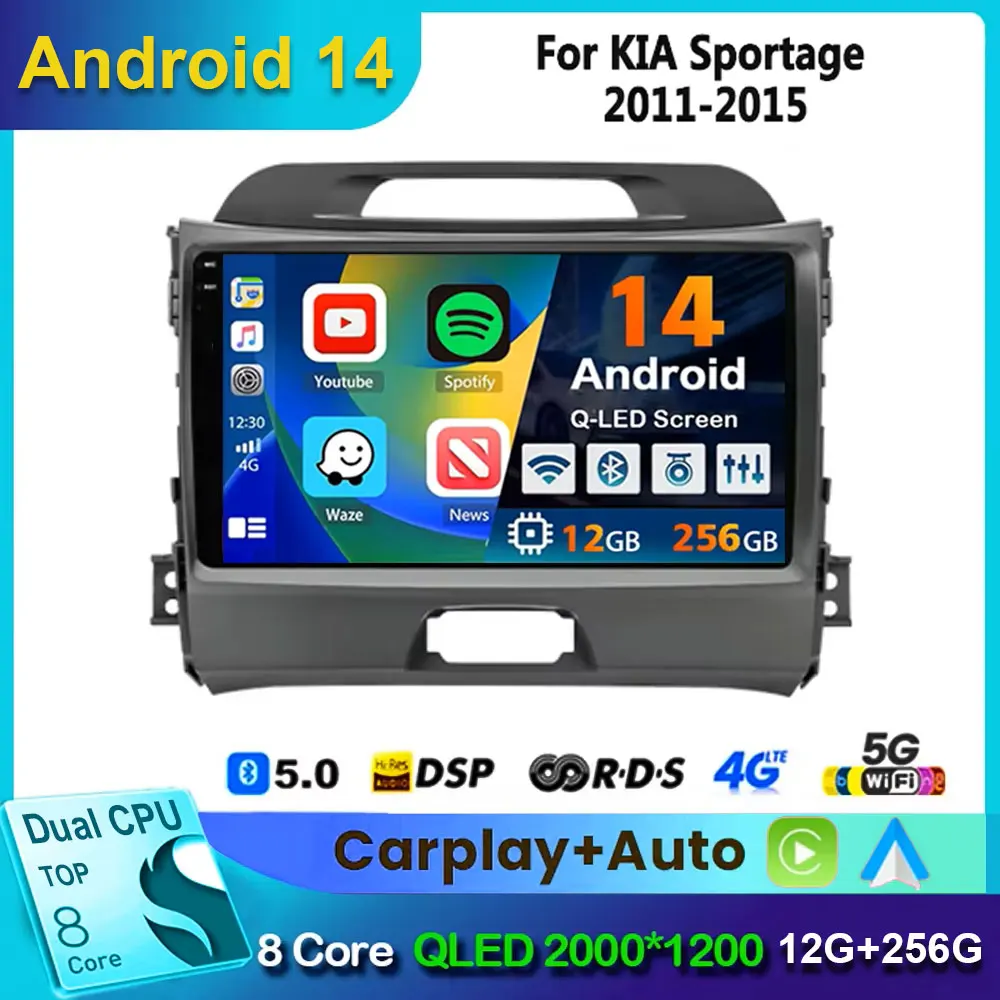 Android 14 For KIA Sportage 2010 2011 2012 2013 2014 - 2016 2Din Car Radio Multimedia Player 2 Din Autoradio Video GPS Navi WiFi
Android 14 For KIA Sportage 2010 2011 2012 2013 2014 - 2016 2Din Car Radio Multimedia Player 2 Din Autoradio Video GPS Navi WiFi