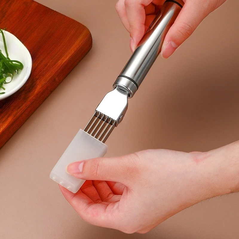 Stainless Steel Creative Multifunctional Kitchen Tool Onion Chopper Cutter for Scallions Onion Strips Chilies Garlic
Stainless Steel Creative Multifunctional Kitchen Tool Onion Chopper Cutter for Scallions Onion Strips Chilies Garlic