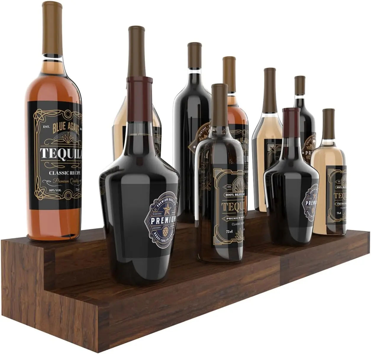2 Pack Liquor Bottle Stand - 2 Tier Bar Display Shelf Holds 18 Bottles, Real Wood, Easy to Clean, No Installation Required, 15.8
2 Pack Liquor Bottle Stand - 2 Tier Bar Display Shelf Holds 18 Bottles, Real Wood, Easy to Clean, No Installation Required, 15.8