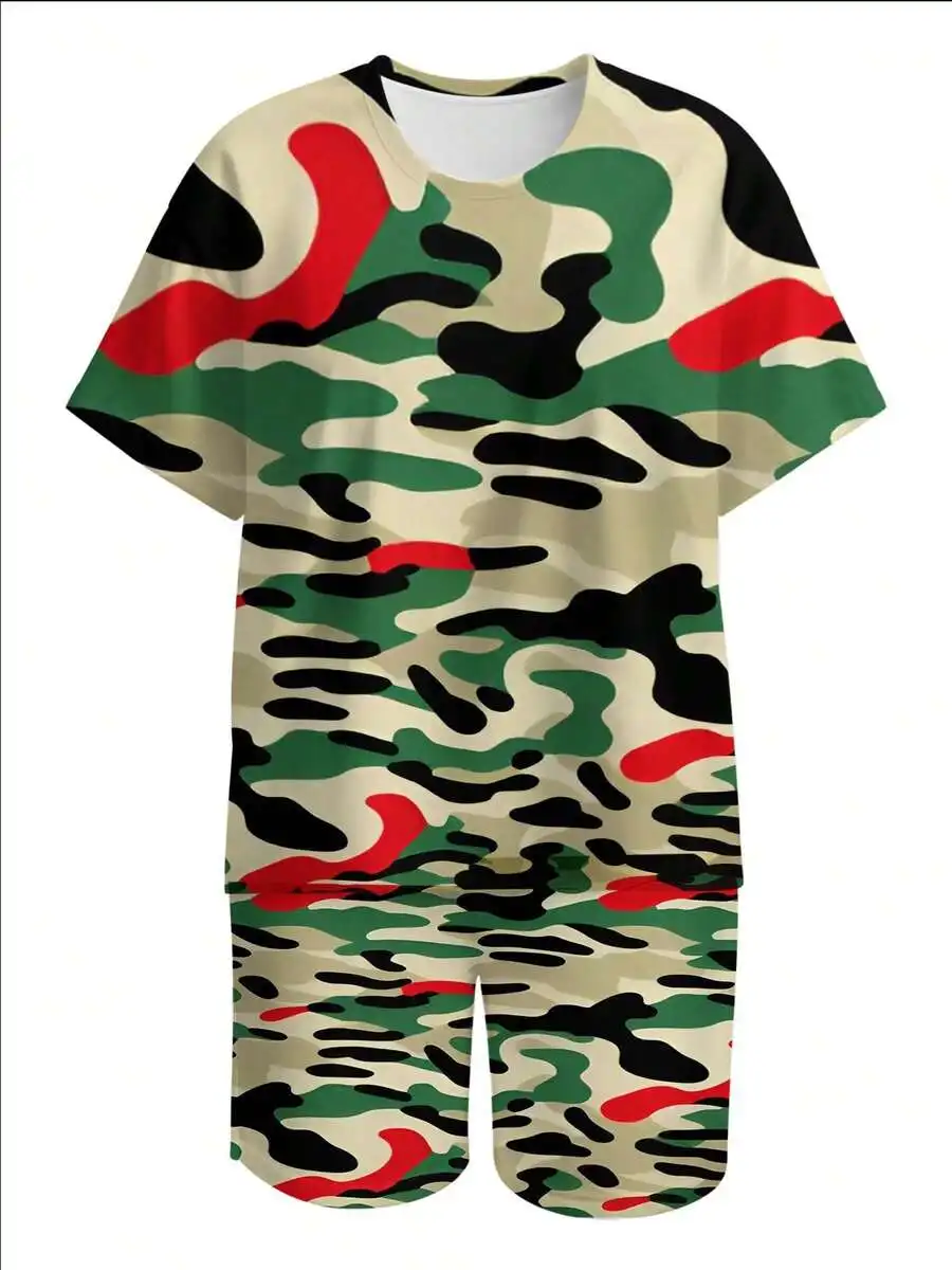 Women Plus Size Camouflage Print Short Sleeve Top And Shorts Set Casual Loose Comfortable Knitted Outfit
Women Plus Size Camouflage Print Short Sleeve Top And Shorts Set Casual Loose Comfortable Knitted Outfit