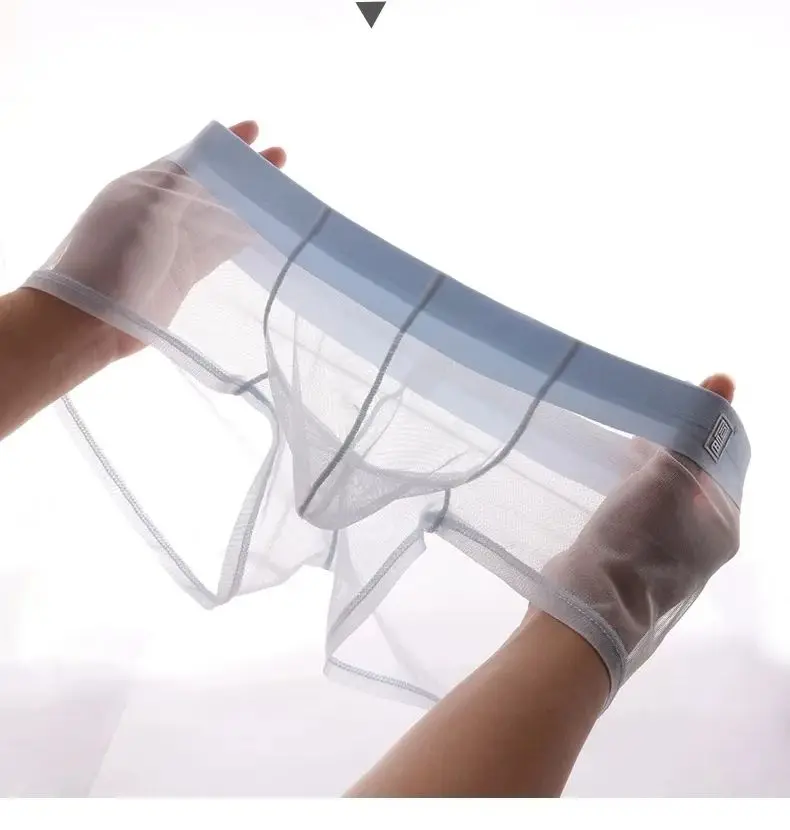 Мужские трусы-боксеры, ультратонкие, прозрачные, из ледяного шелка, с низкой посадкой, полностью прозрачные, бесшовные, с большим карманом, модель A1970
Мужские трусы-боксеры, ультратонкие, прозрачные, из ледяного шелка, с низкой посадкой, полностью прозрачные, бесшовные, с большим карманом, модель A1970