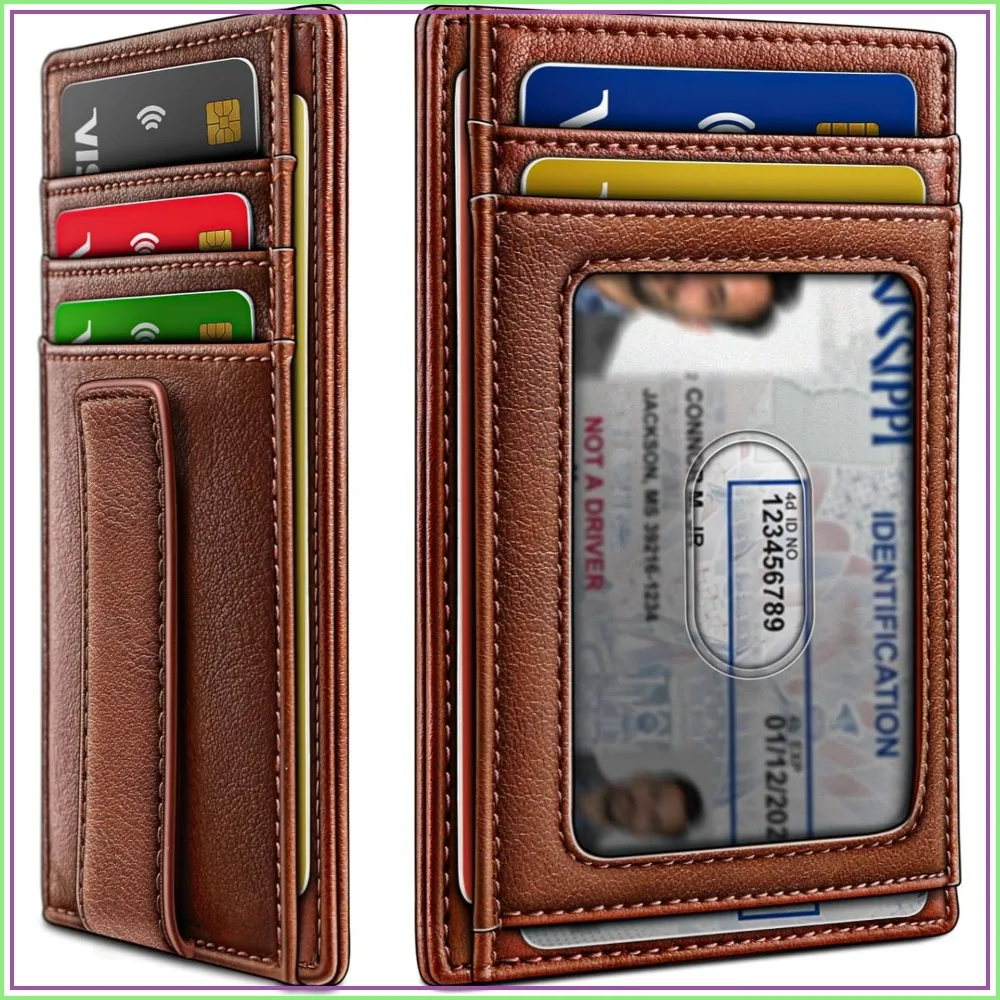 Slim Leather Wallet Money Clip Card Holder for Men 8 Cards RFID Blocking
Slim Leather Wallet Money Clip Card Holder for Men 8 Cards RFID Blocking