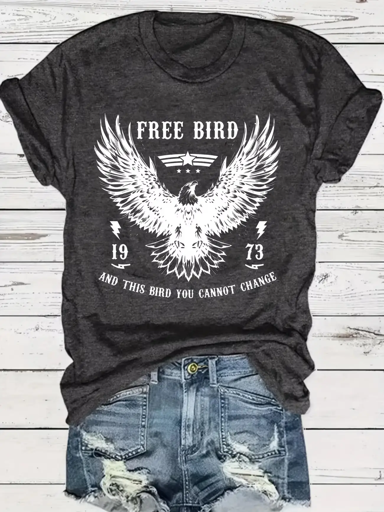 Plus size women's short sleeve T-shirt Free Bird Eagle Wings 1973 Spring and Summer Must-Haves summer outfits women's clothing
Plus size women's short sleeve T-shirt Free Bird Eagle Wings 1973 Spring and Summer Must-Haves summer outfits women's clothing