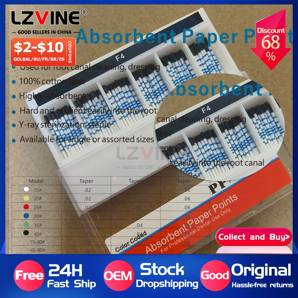 PP F4 F5 Dental Endodontics Absorbent Paper Points F1 F2 F3 04 06 Root Canal Dental Material Dentist Cotton Fiber Graduated mm 
PP F4 F5 Dental Endodontics Absorbent Paper Points F1 F2 F3 04 06 Root Canal Dental Material Dentist Cotton Fiber Graduated mm
