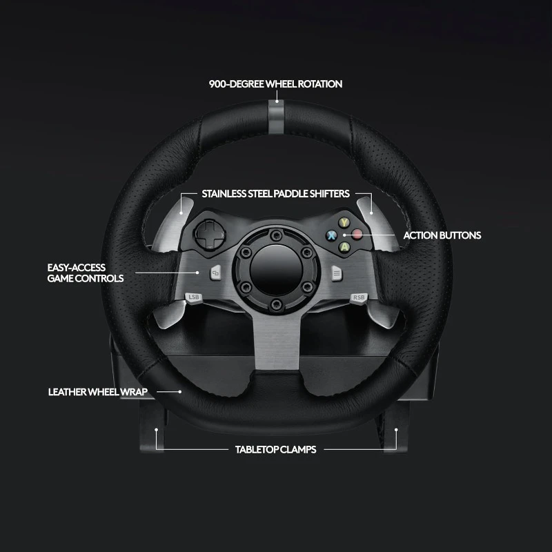 Driving Force Racing Wheel and Floor Pedals, Real Force Feedback, Stainless Steel Paddle Shifters, Leather Steering Wheel Cover
Driving Force Racing Wheel and Floor Pedals, Real Force Feedback, Stainless Steel Paddle Shifters, Leather Steering Wheel Cover