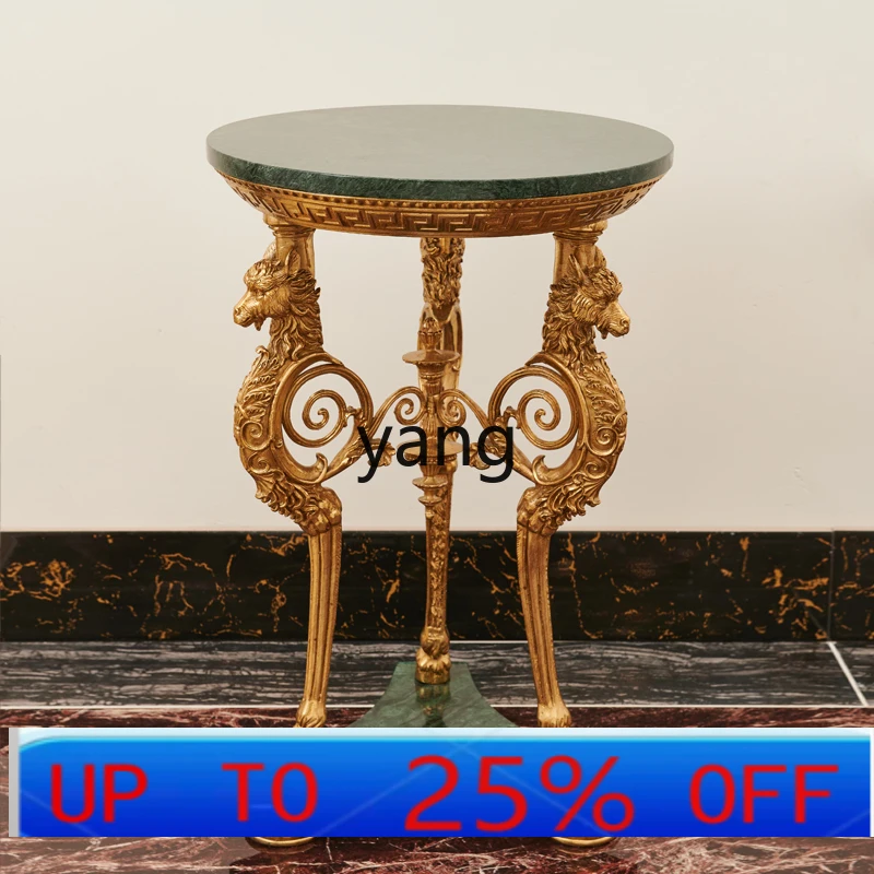 LTT Европейский ретро роскошный гостиной, полностью медный приставной столик с лошадью дракона, небольшой журнальный столик
LTT Европейский ретро роскошный гостиной, полностью медный приставной столик с лошадью дракона, небольшой журнальный столик
