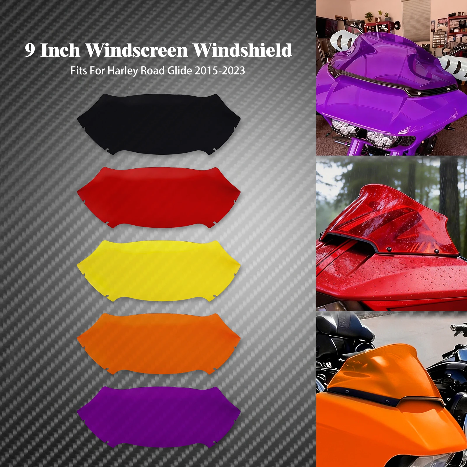 Motorcycle 9 inch Windscreen Wave Windshield For Harley Touring Road Glide FLTRX 2015-2023 Wind Screen Deflector Windshields
Motorcycle 9 inch Windscreen Wave Windshield For Harley Touring Road Glide FLTRX 2015-2023 Wind Screen Deflector Windshields
